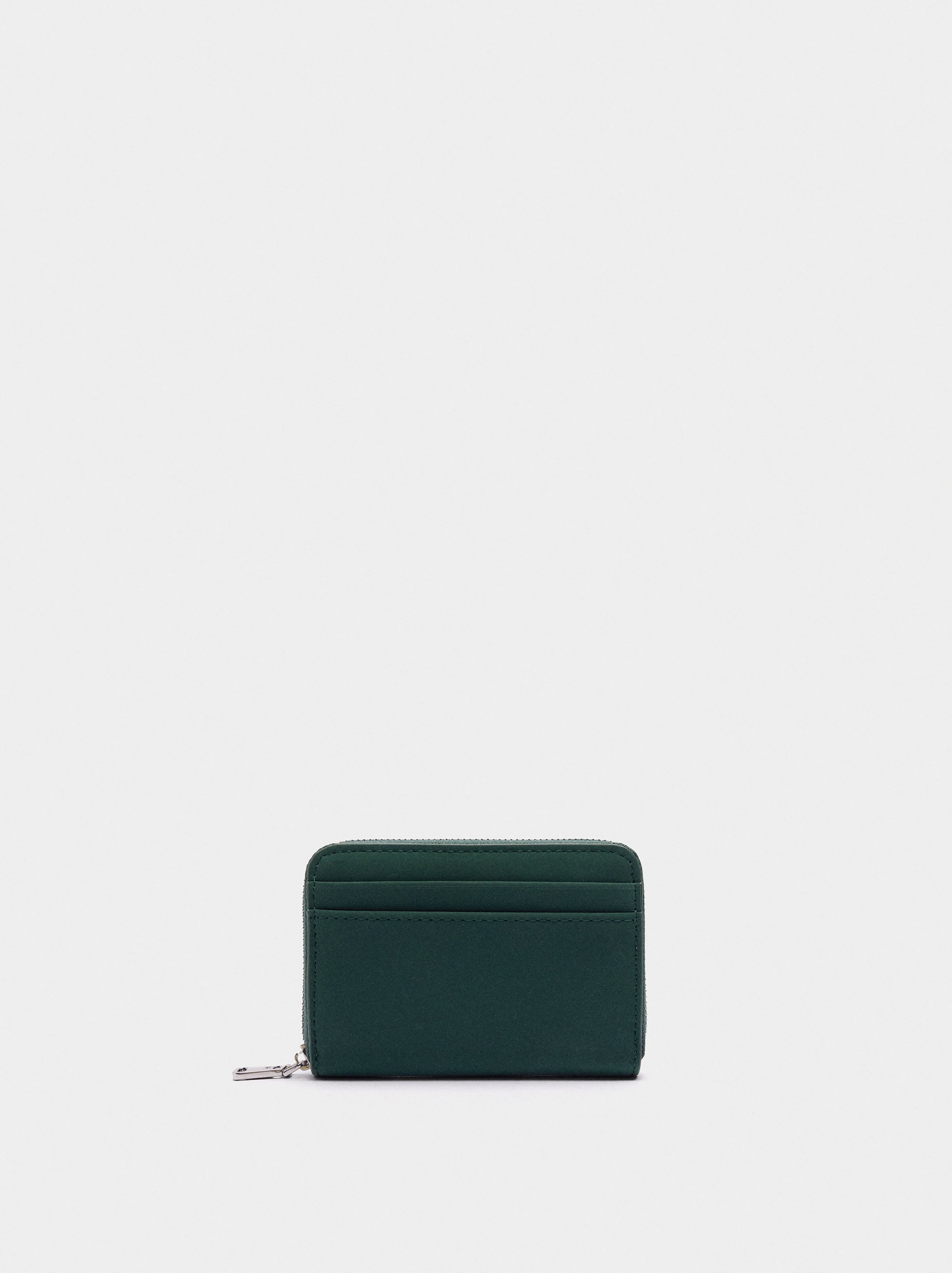 Cartera De Textura Suave Con Cremallera
