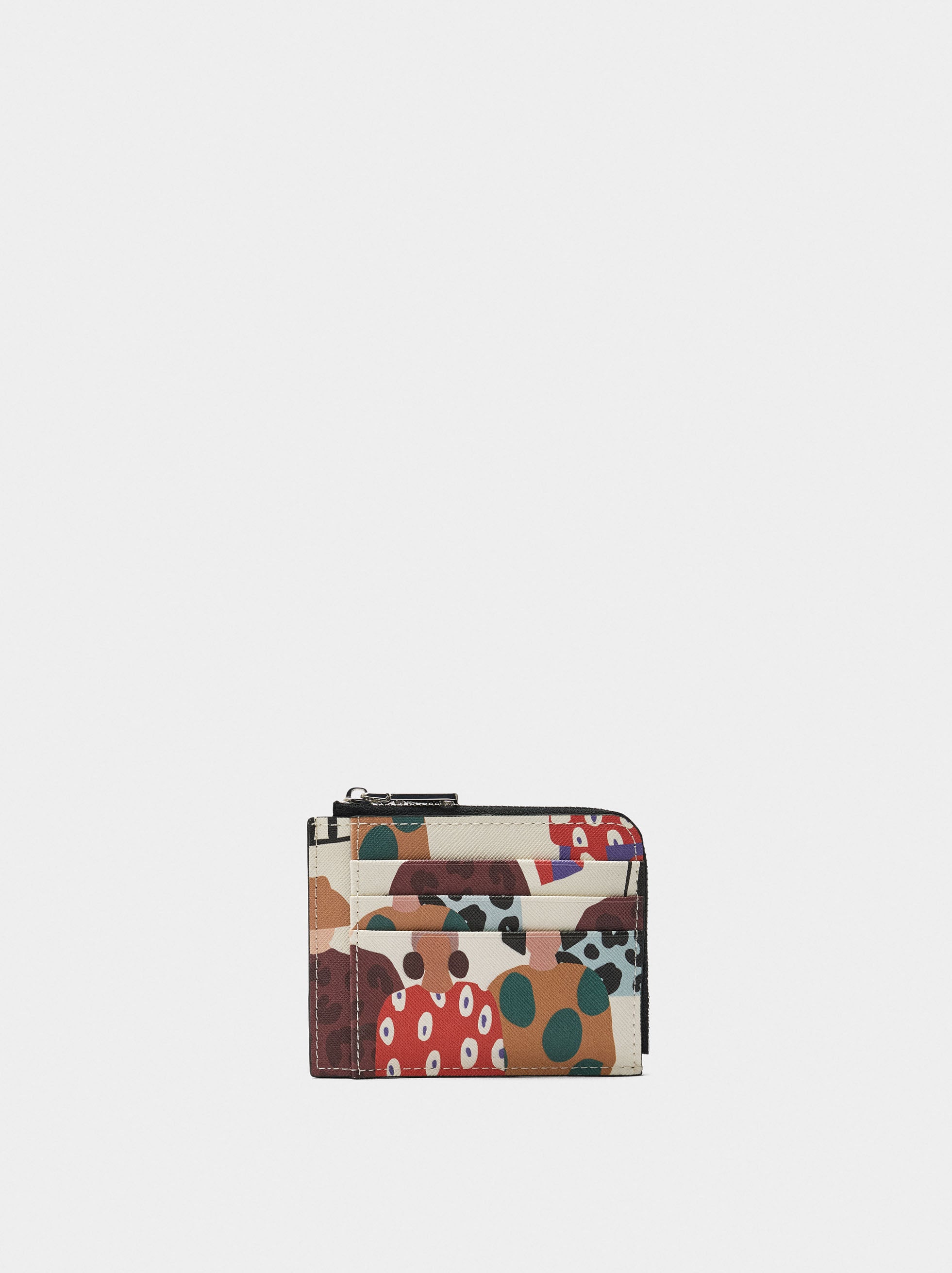 Tarjetero Estampado Con Textura