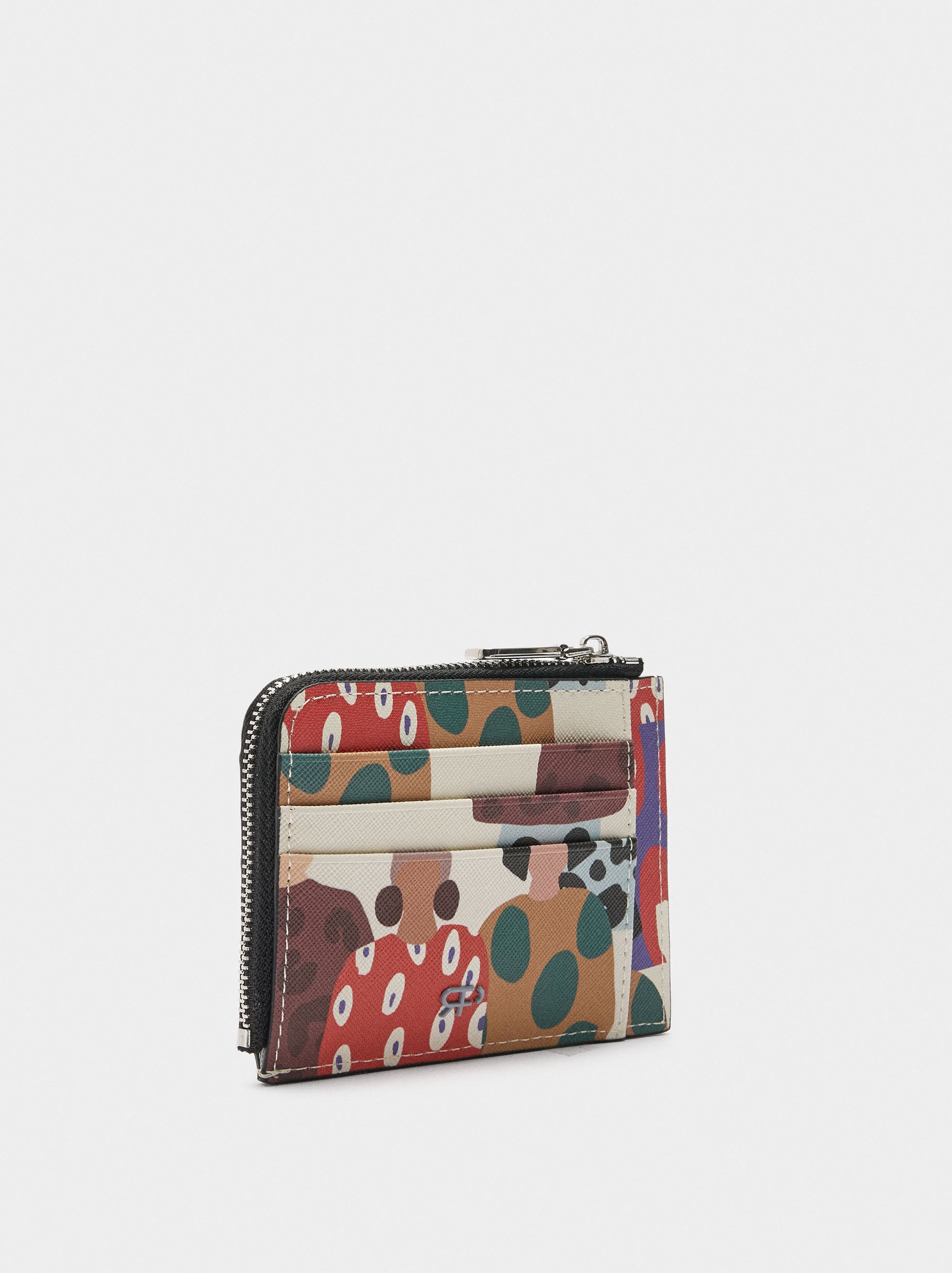 Tarjetero Estampado Con Textura