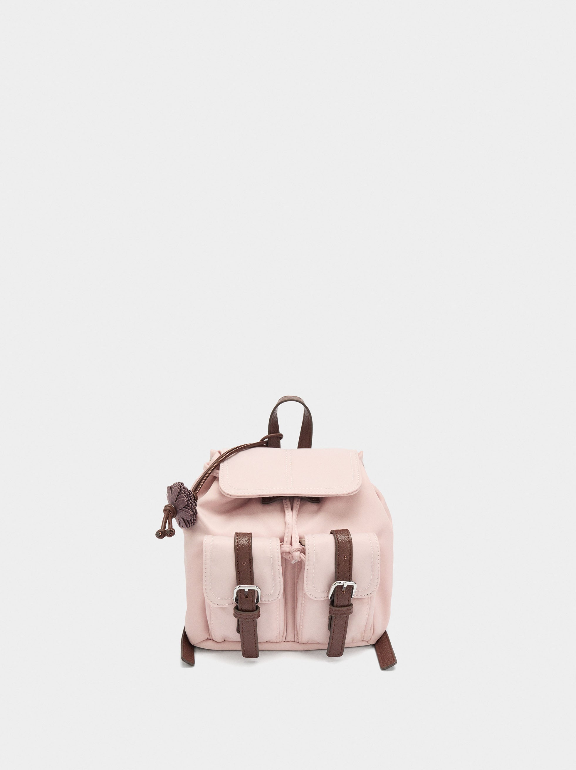Mini Mochila De Nylon Con Colgante