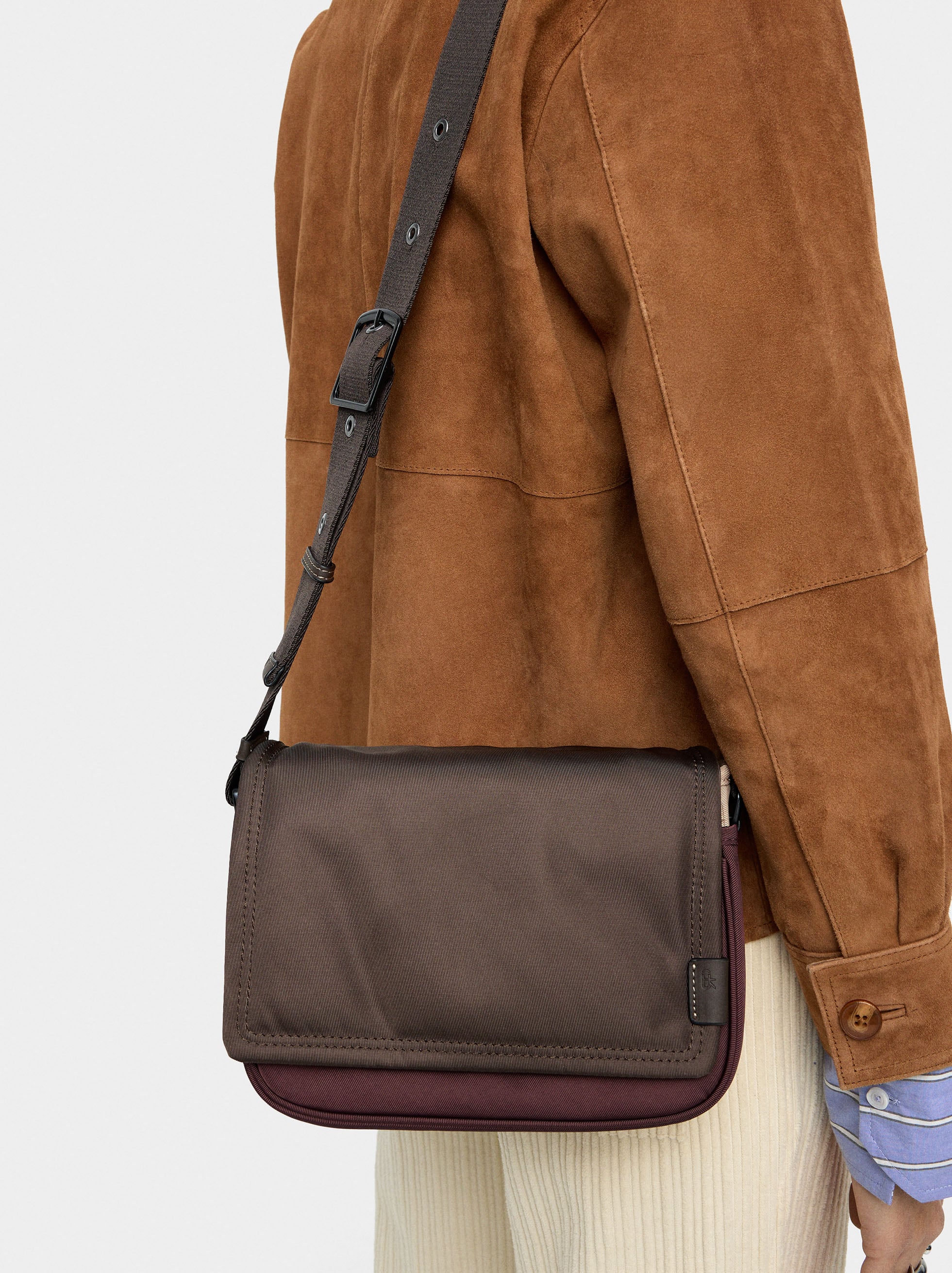 Bolso Bandolera Color Block De Nylon
