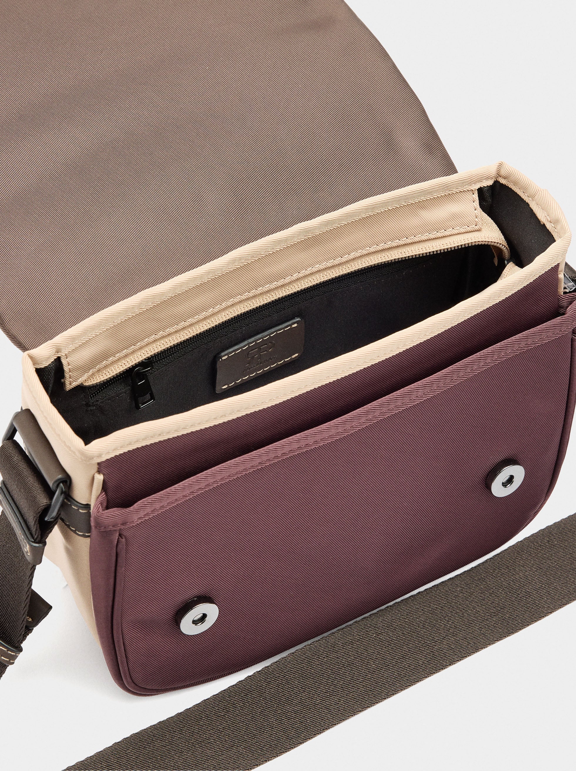Bolso Bandolera Color Block De Nylon