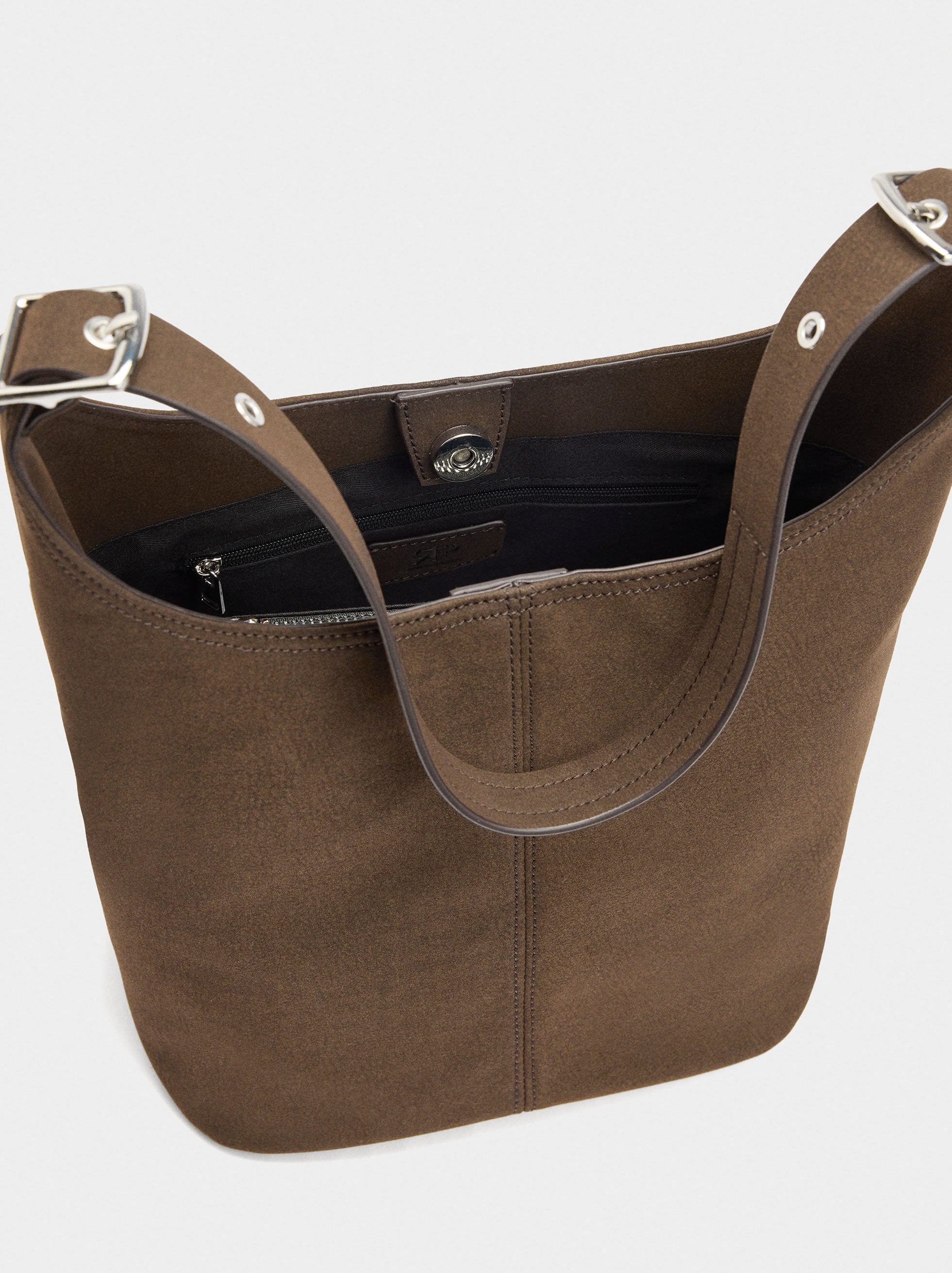 Bolso De Hombro Efecto Piel