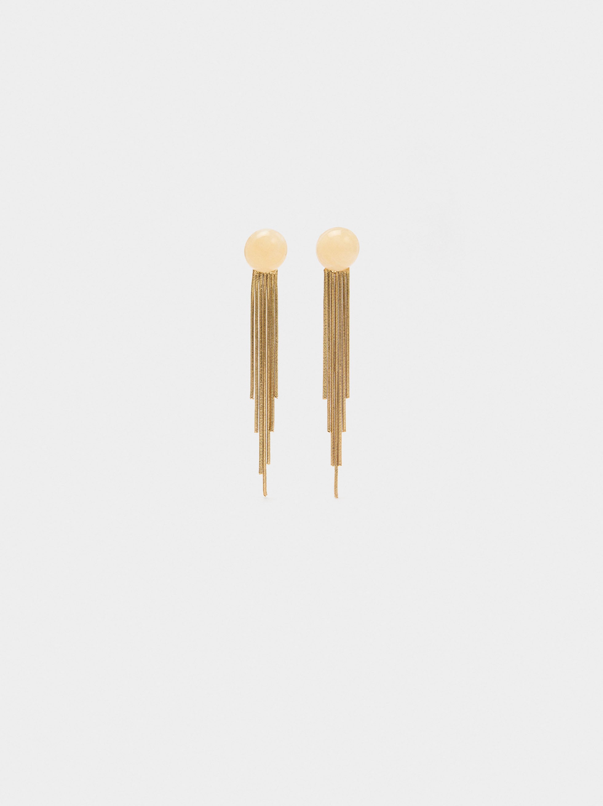 Pendientes Largos Con Flecos Metálicos