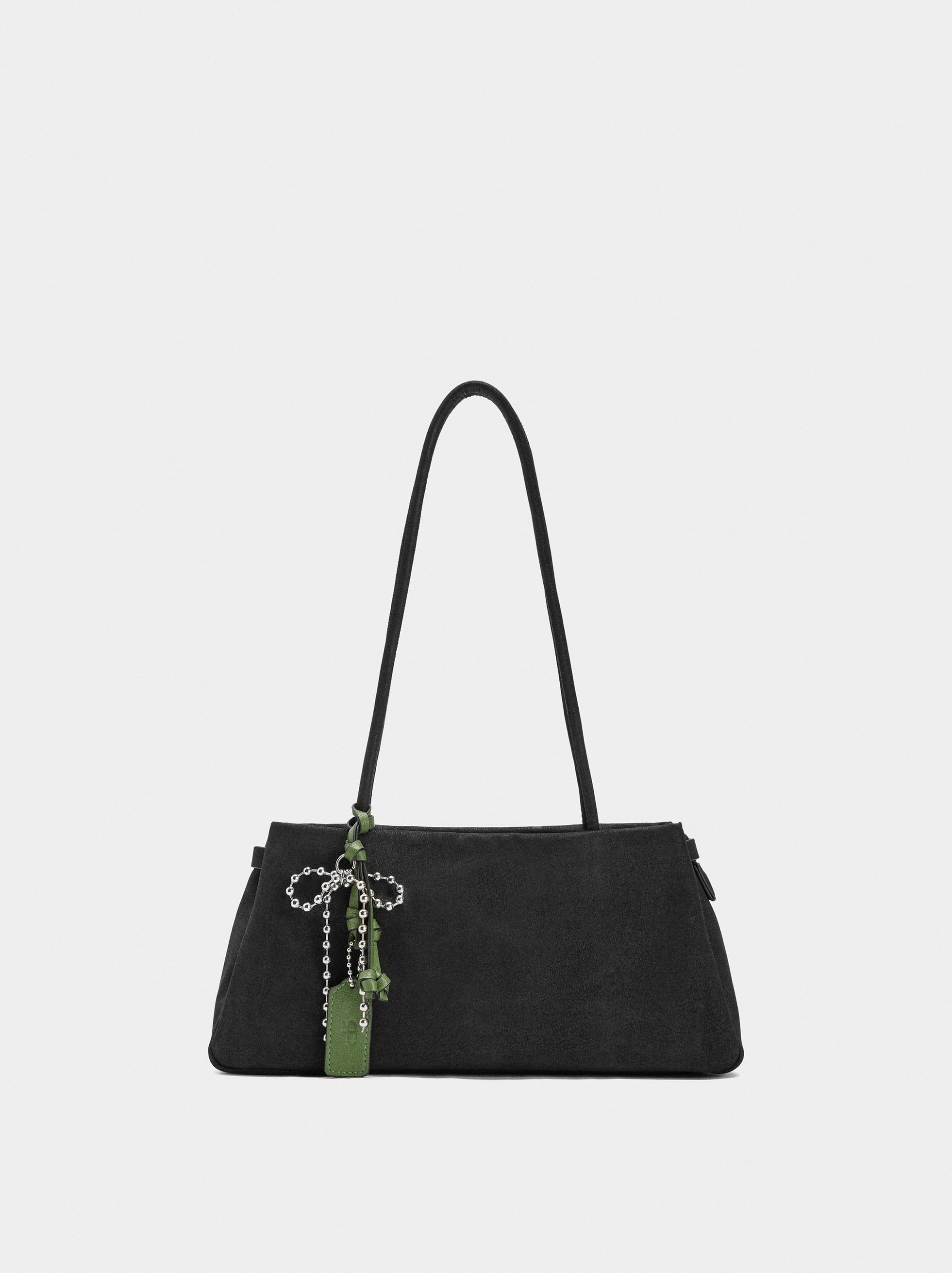 Bolso De Hombro Efecto Piel Con Colgante