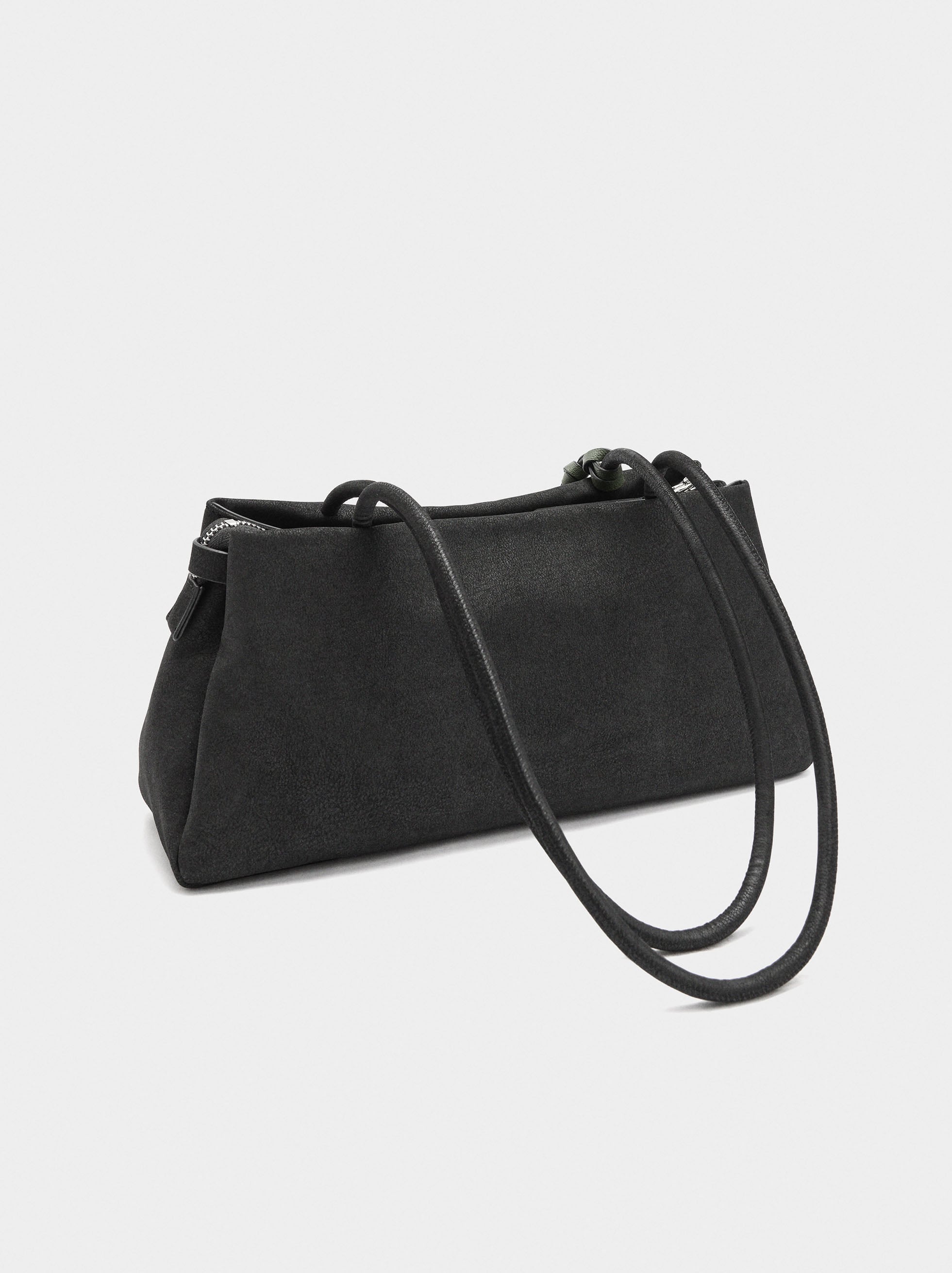 Bolso De Hombro Efecto Piel Con Colgante