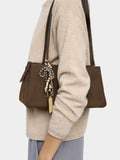 Bolso De Hombro Efecto Piel Con Colgante