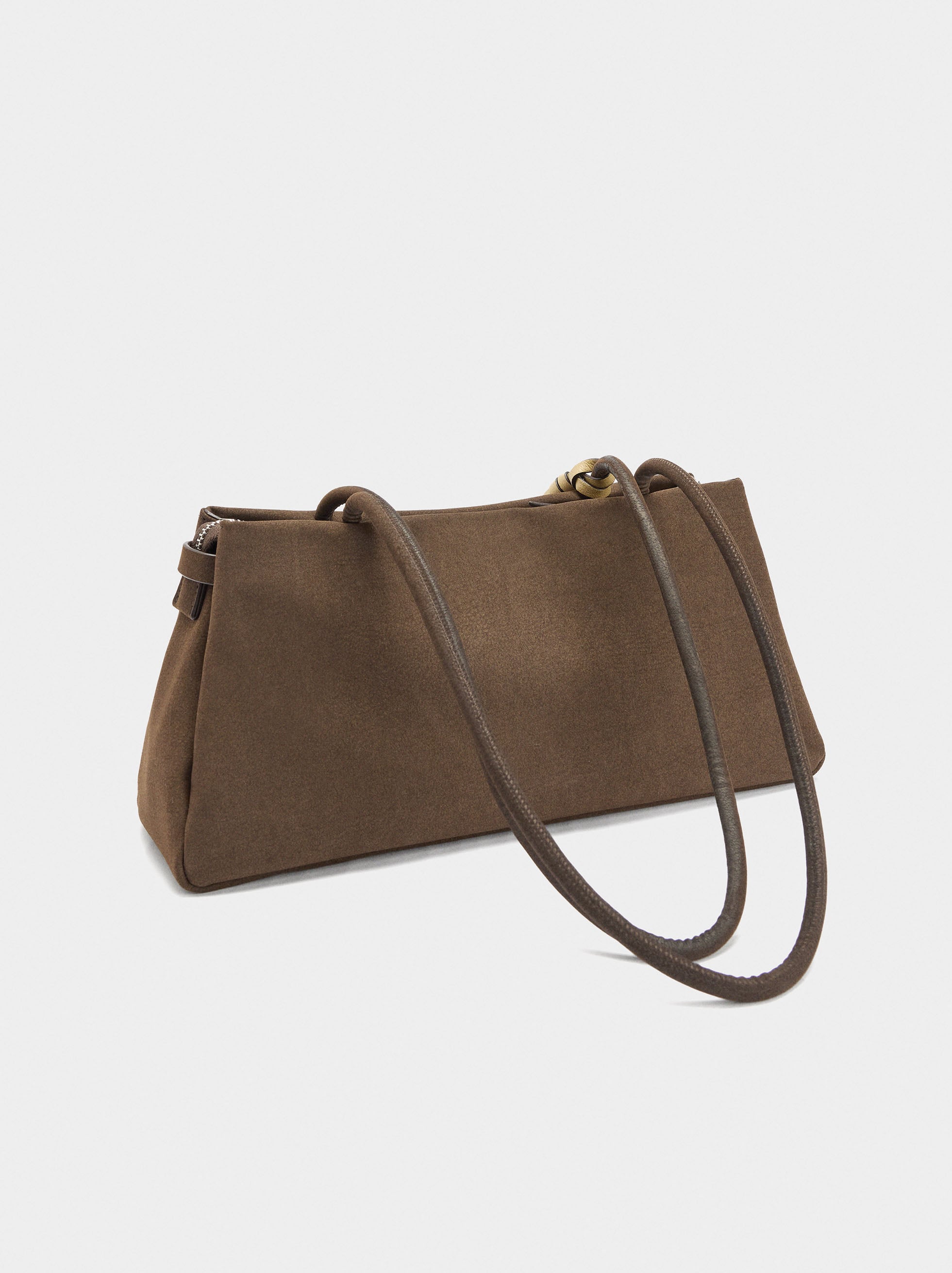 Bolso De Hombro Efecto Piel Con Colgante