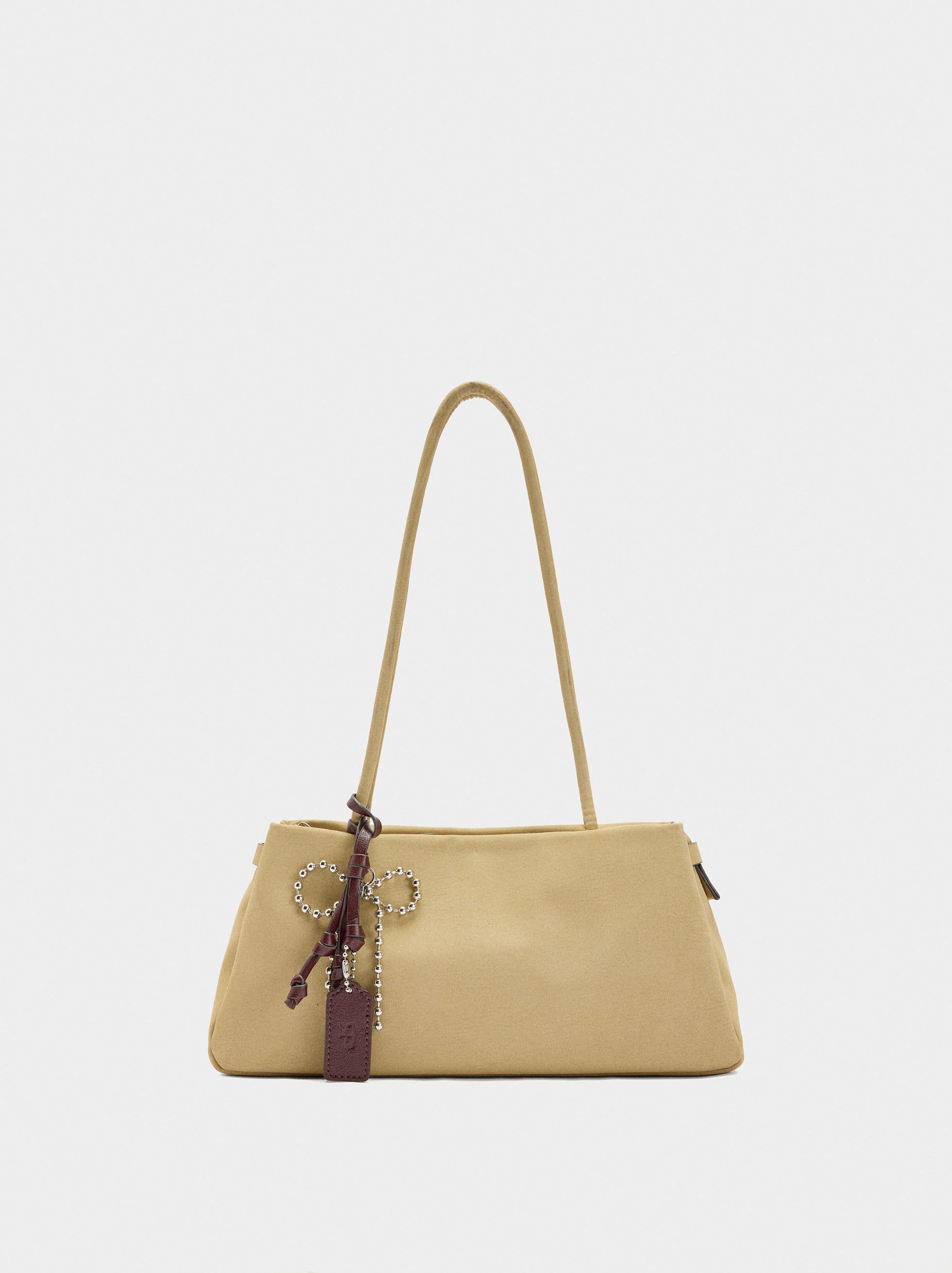 Bolso De Hombro Efecto Piel Con Colgante