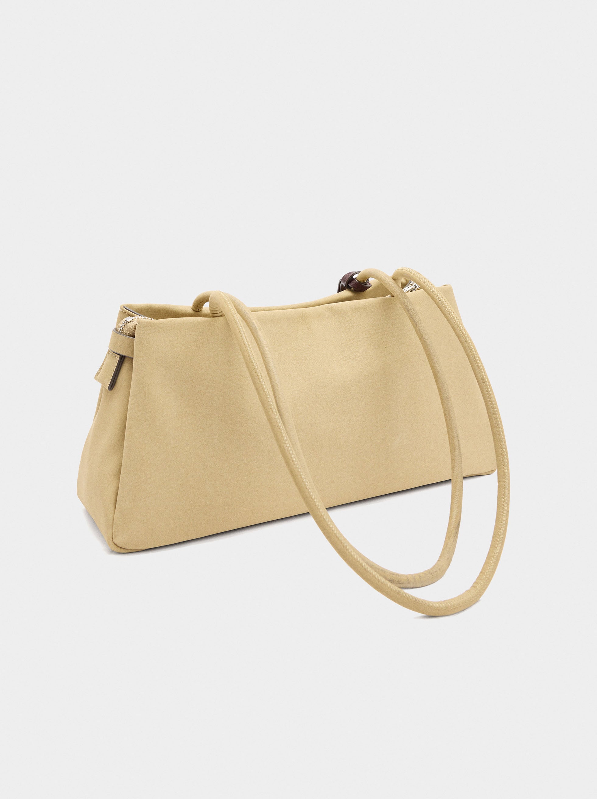 Bolso De Hombro Efecto Piel Con Colgante