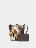 Bolso Bombonera Con Detalles De Piel