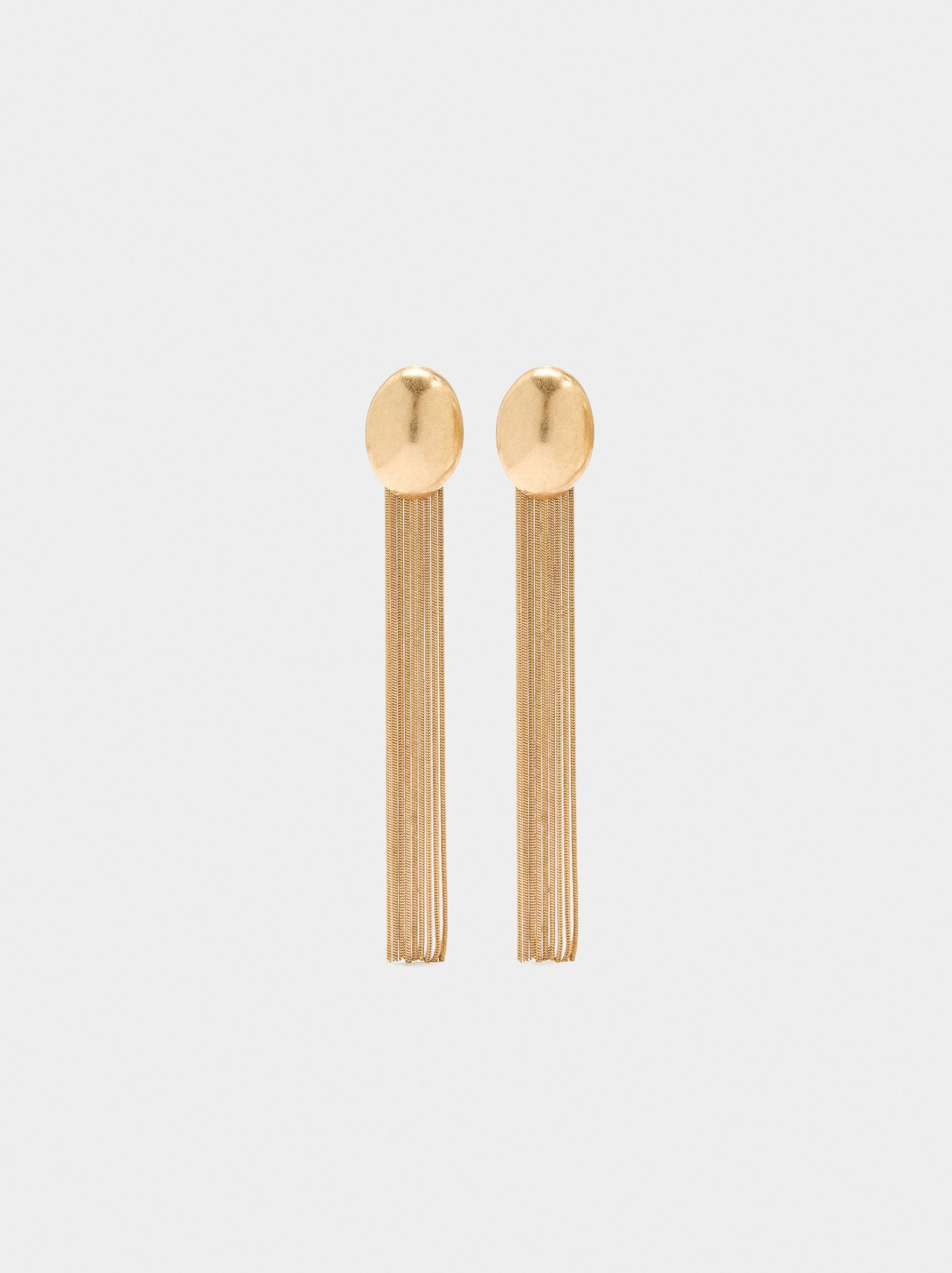Pendientes Largos Con Flecos Metálicos