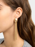 Pendientes Largos Con Flecos Metálicos