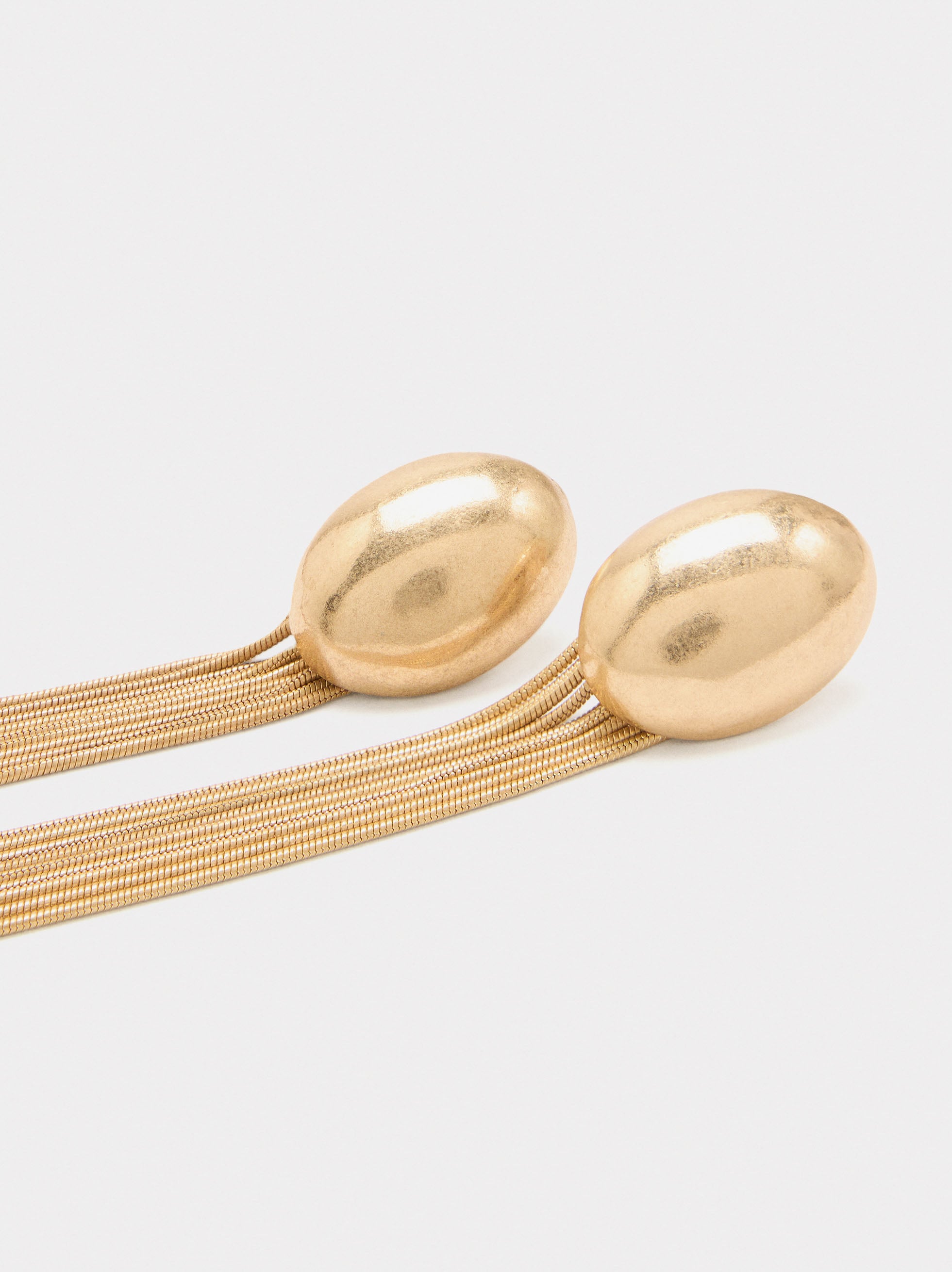 Pendientes Largos Con Flecos Metálicos