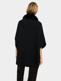 Poncho De Punto Cuello Efecto Pelo
