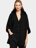 Poncho De Punto Cuello Efecto Pelo