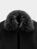 Poncho De Punto Cuello Efecto Pelo