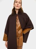 Poncho De Punto Cuello Efecto Pelo