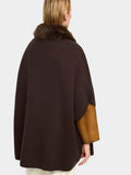 Poncho De Punto Cuello Efecto Pelo