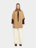 Poncho De Punto Cuello Efecto Pelo