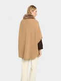 Poncho De Punto Cuello Efecto Pelo