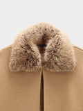 Poncho De Punto Cuello Efecto Pelo