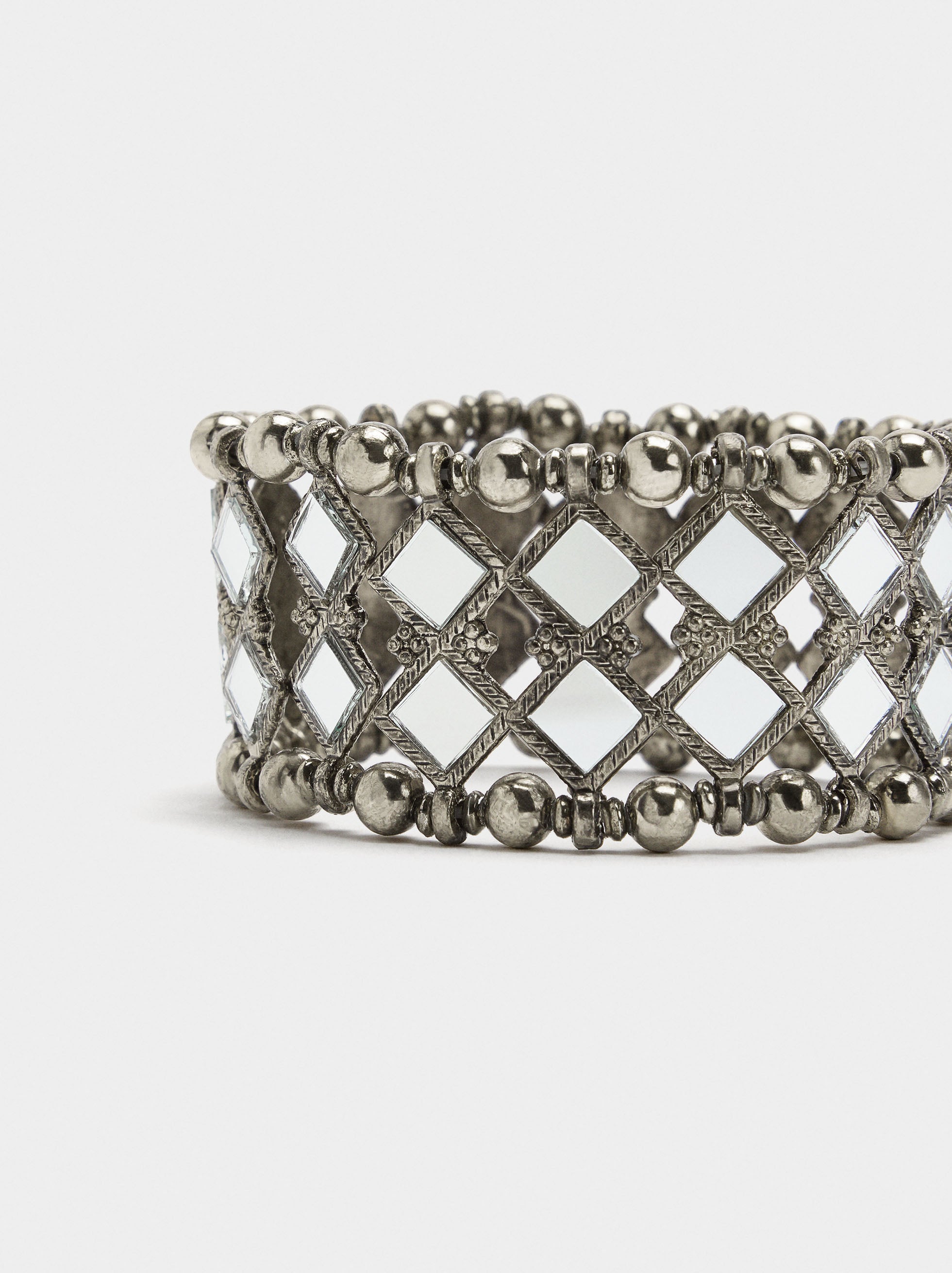 Pulsera Elástica De Rombos Espejo