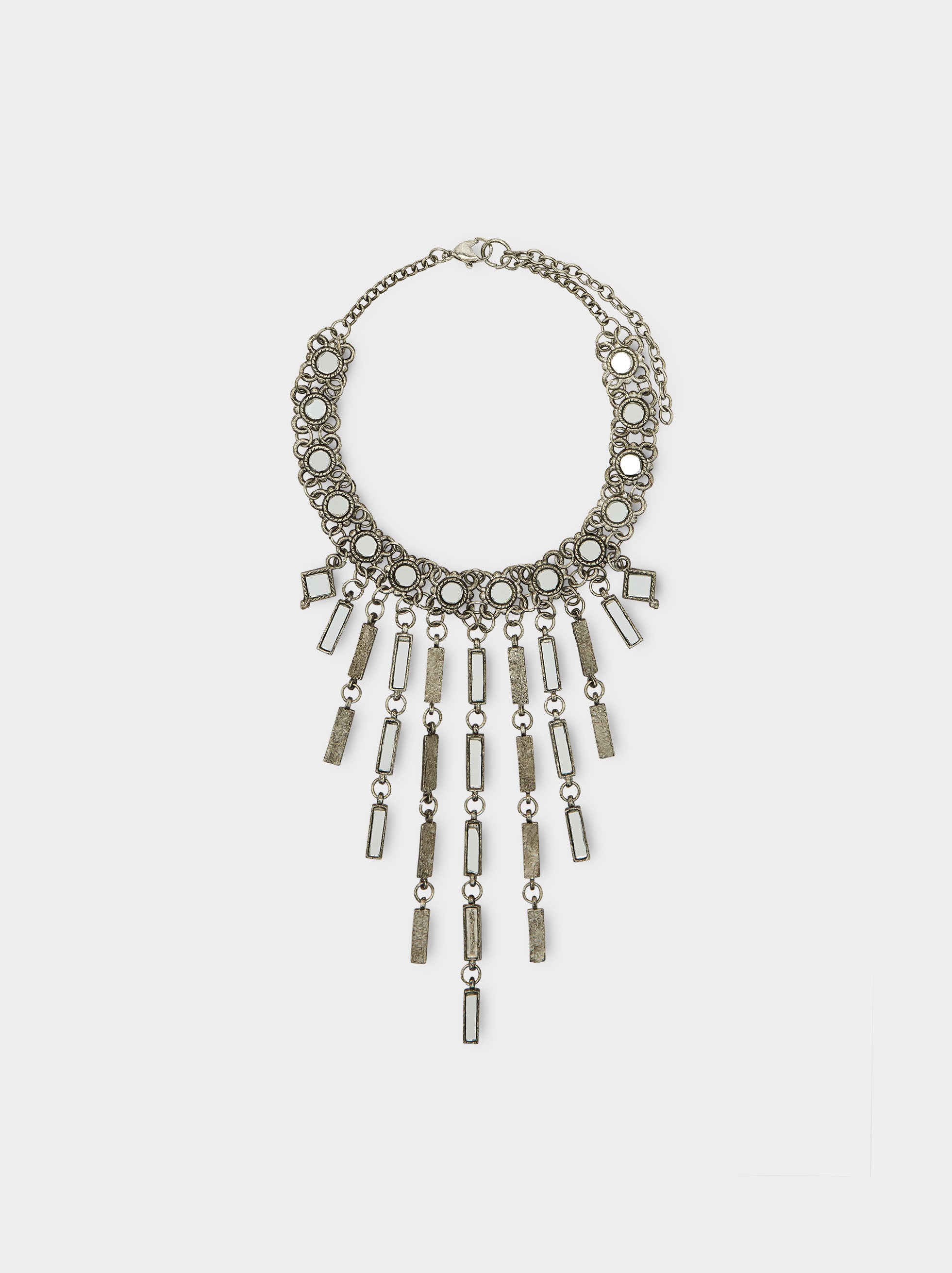 Collar Corto Con Colgantes De Barras Espejo