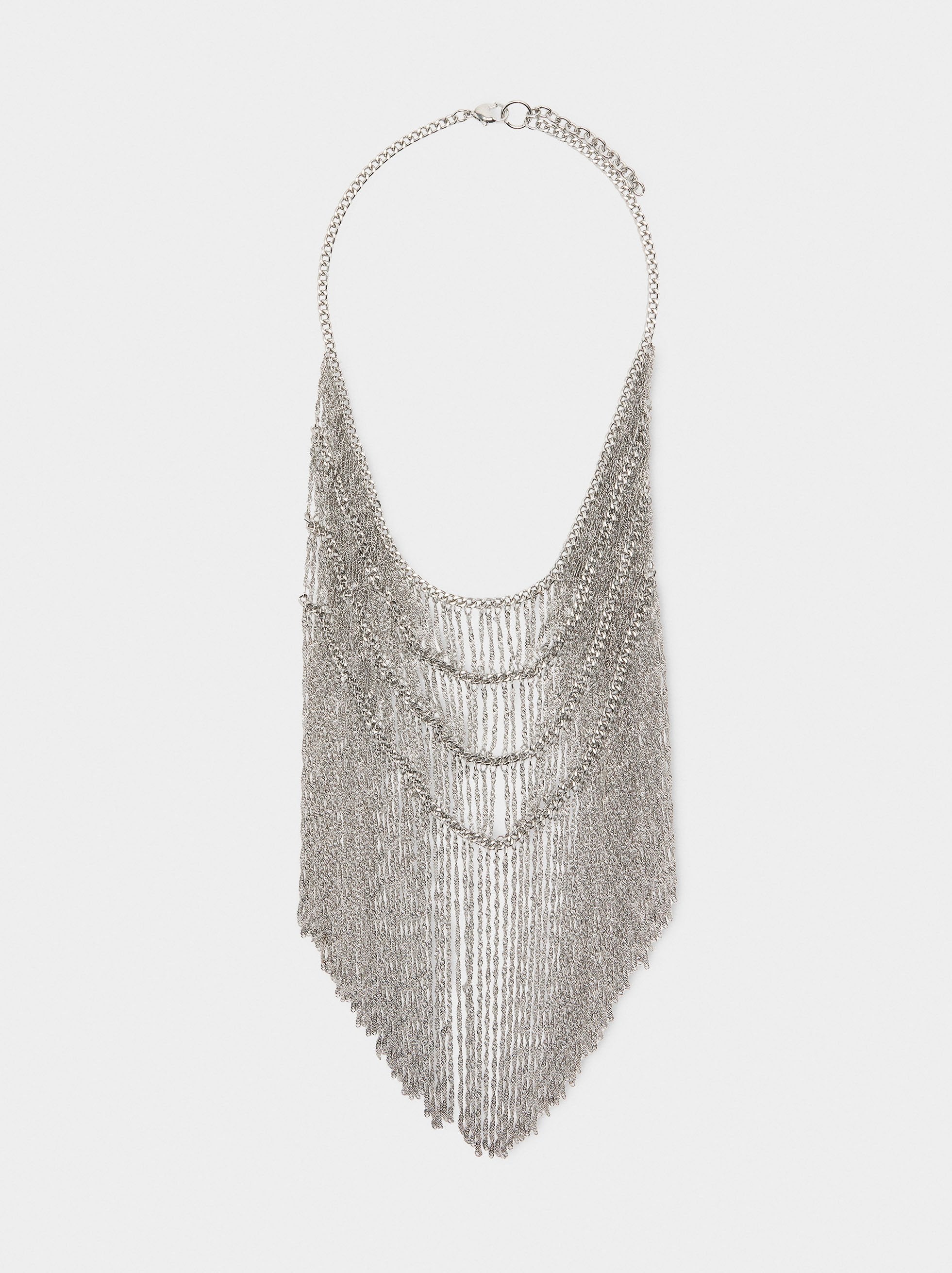 Collar Largo Babero De Cadenas