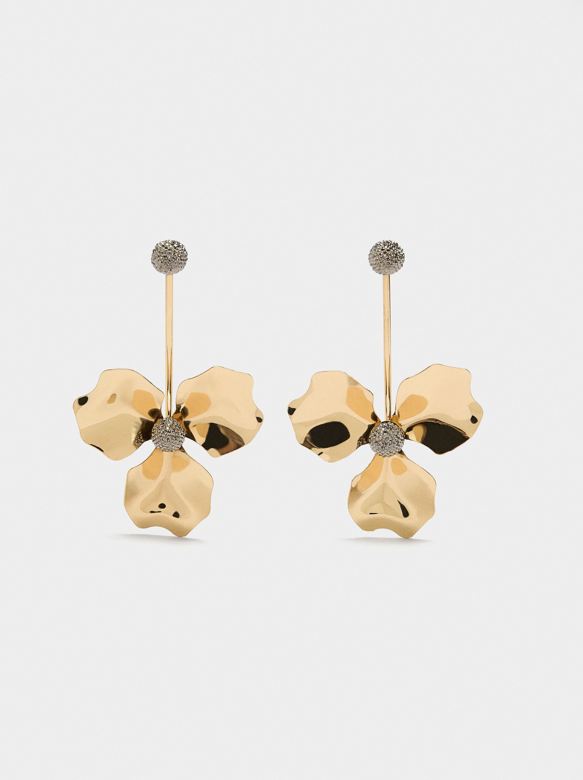 Pendientes Largos Con Flor