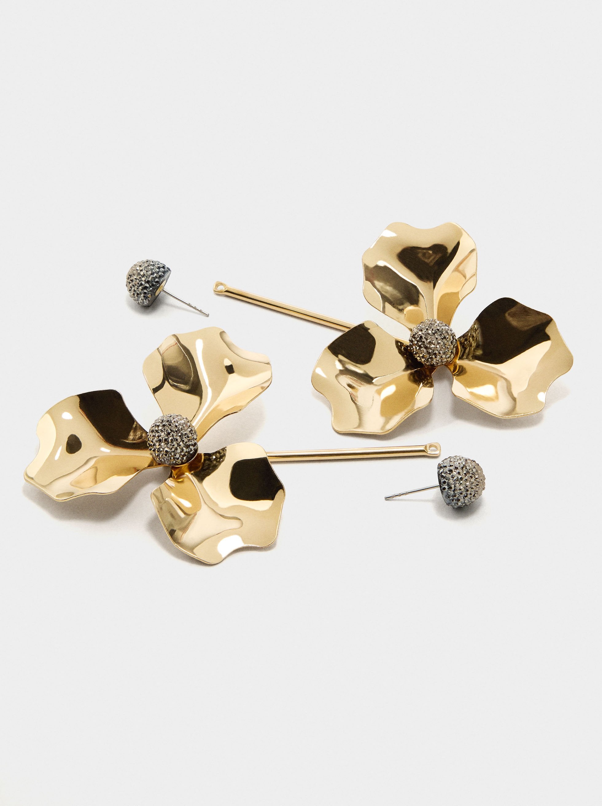 Pendientes Largos Con Flor