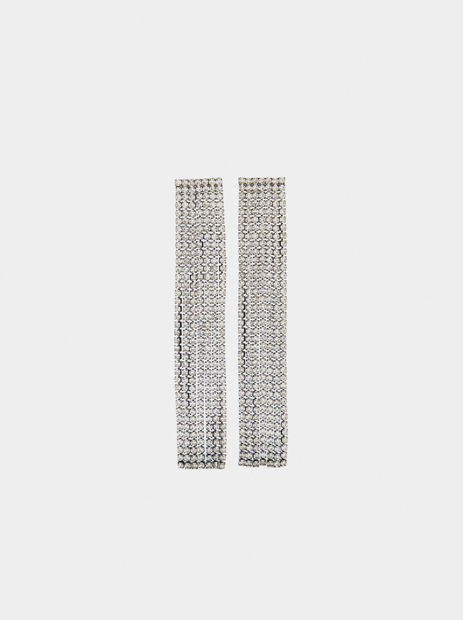 Pendientes Largos De Cadenas Con Cristales