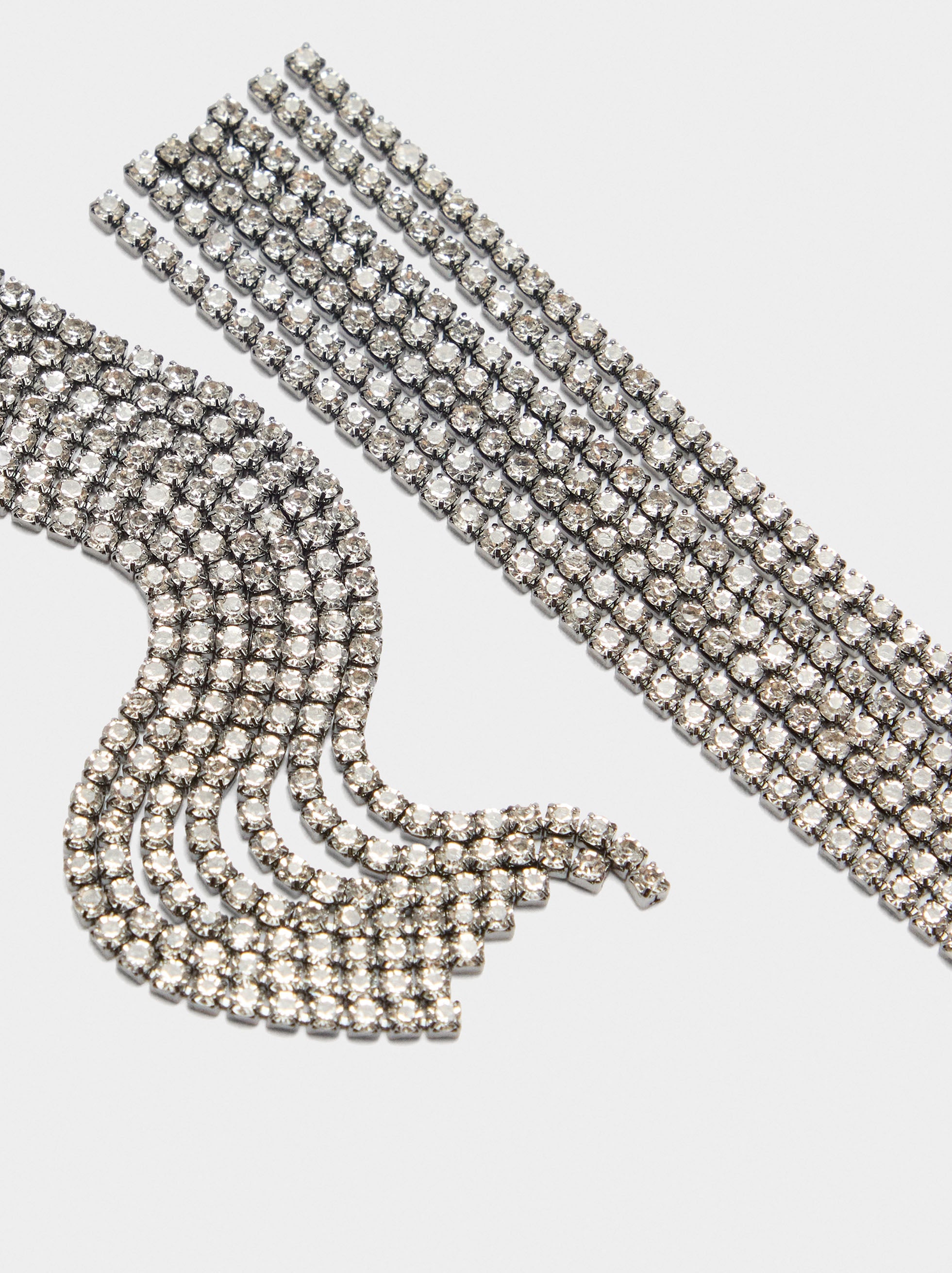 Pendientes Largos De Cadenas Con Cristales