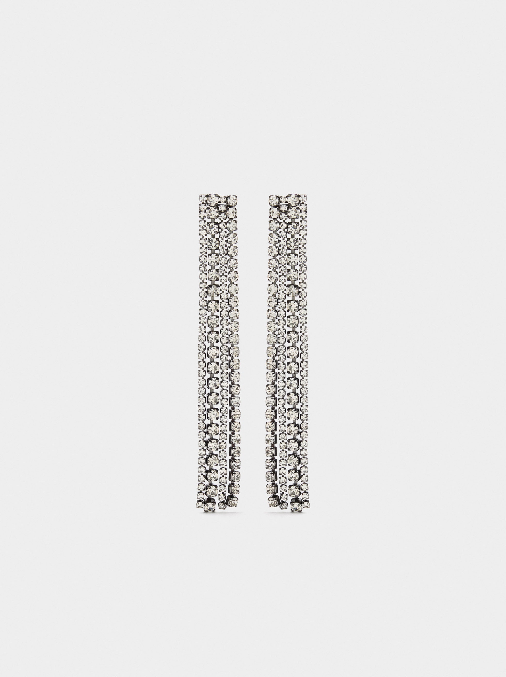 Pendientes Largos De Cadenas Con Cristales