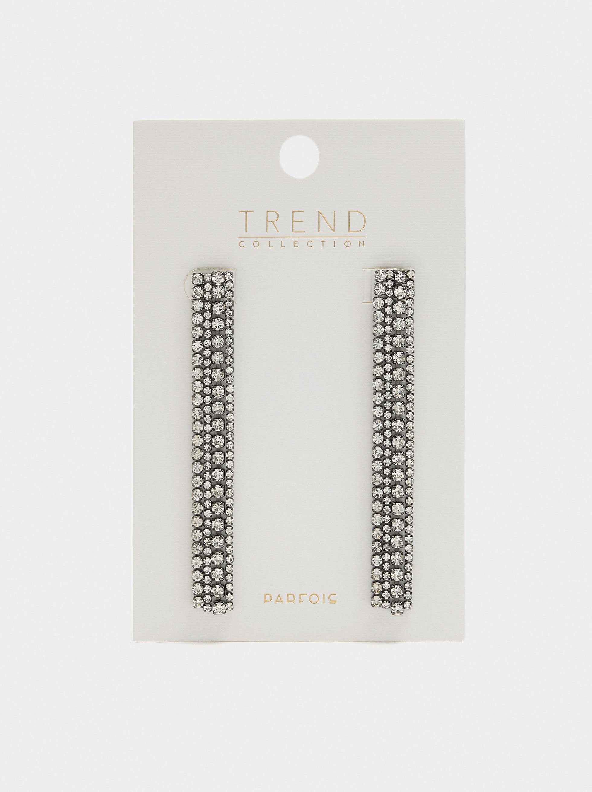 Pendientes Largos De Cadenas Con Cristales