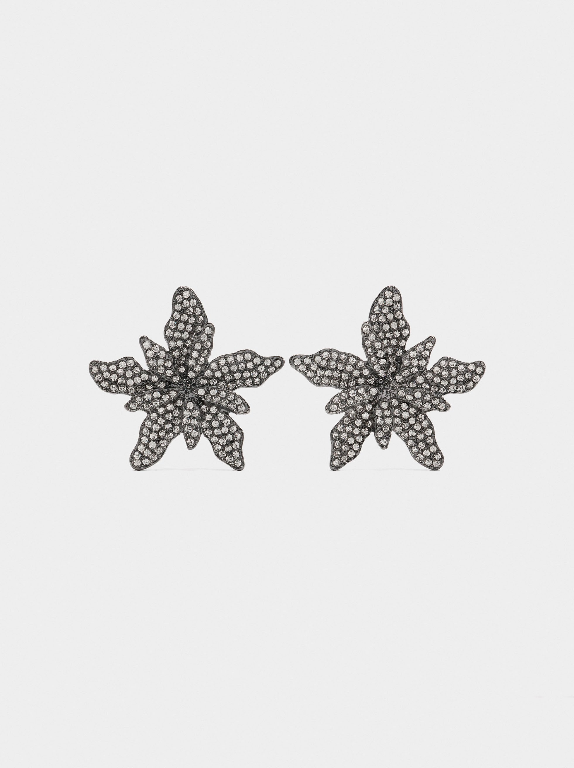 Pendientes De Flor Con Cristales
