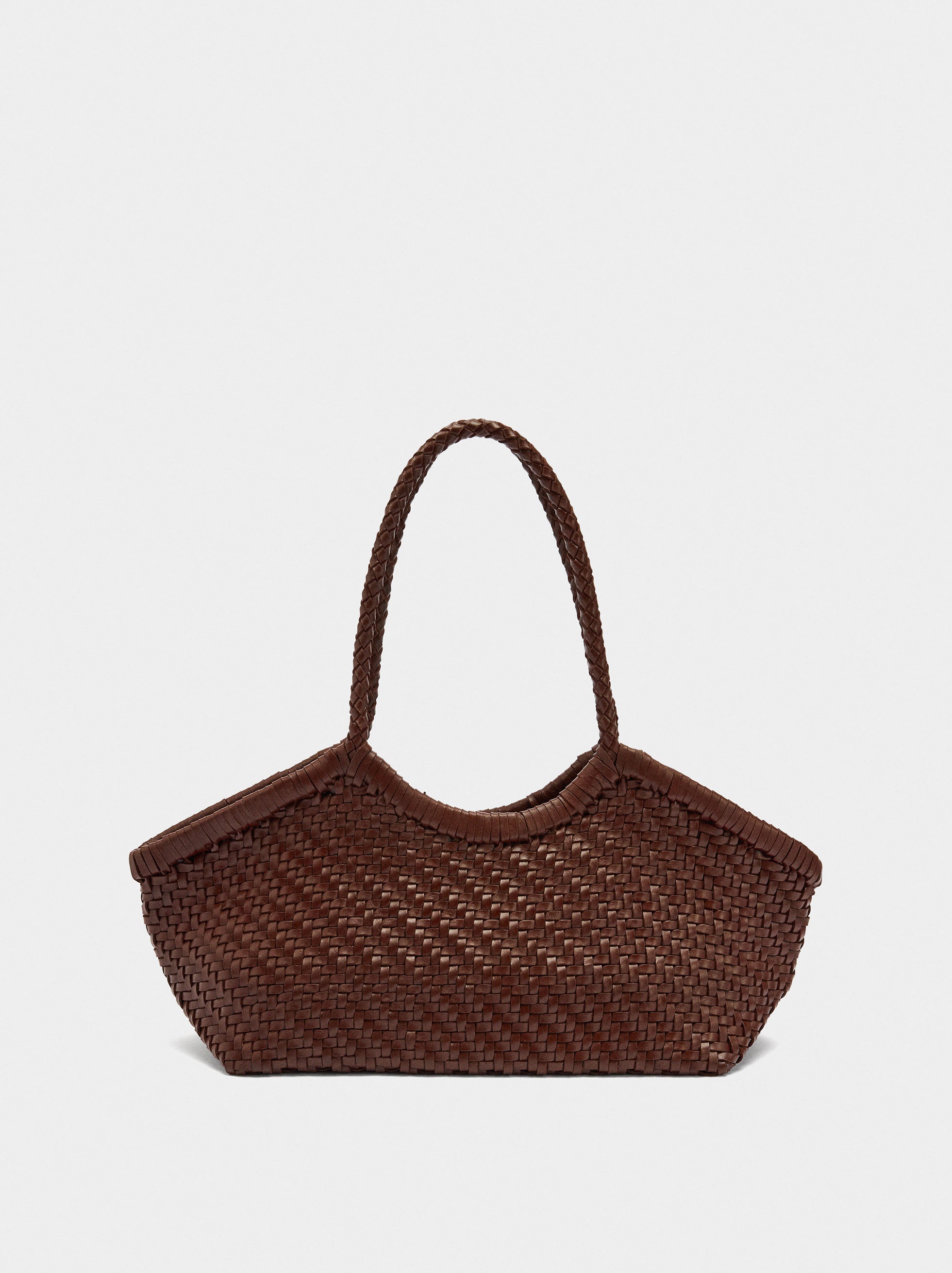 Bolso Tote De Piel Trenzada
