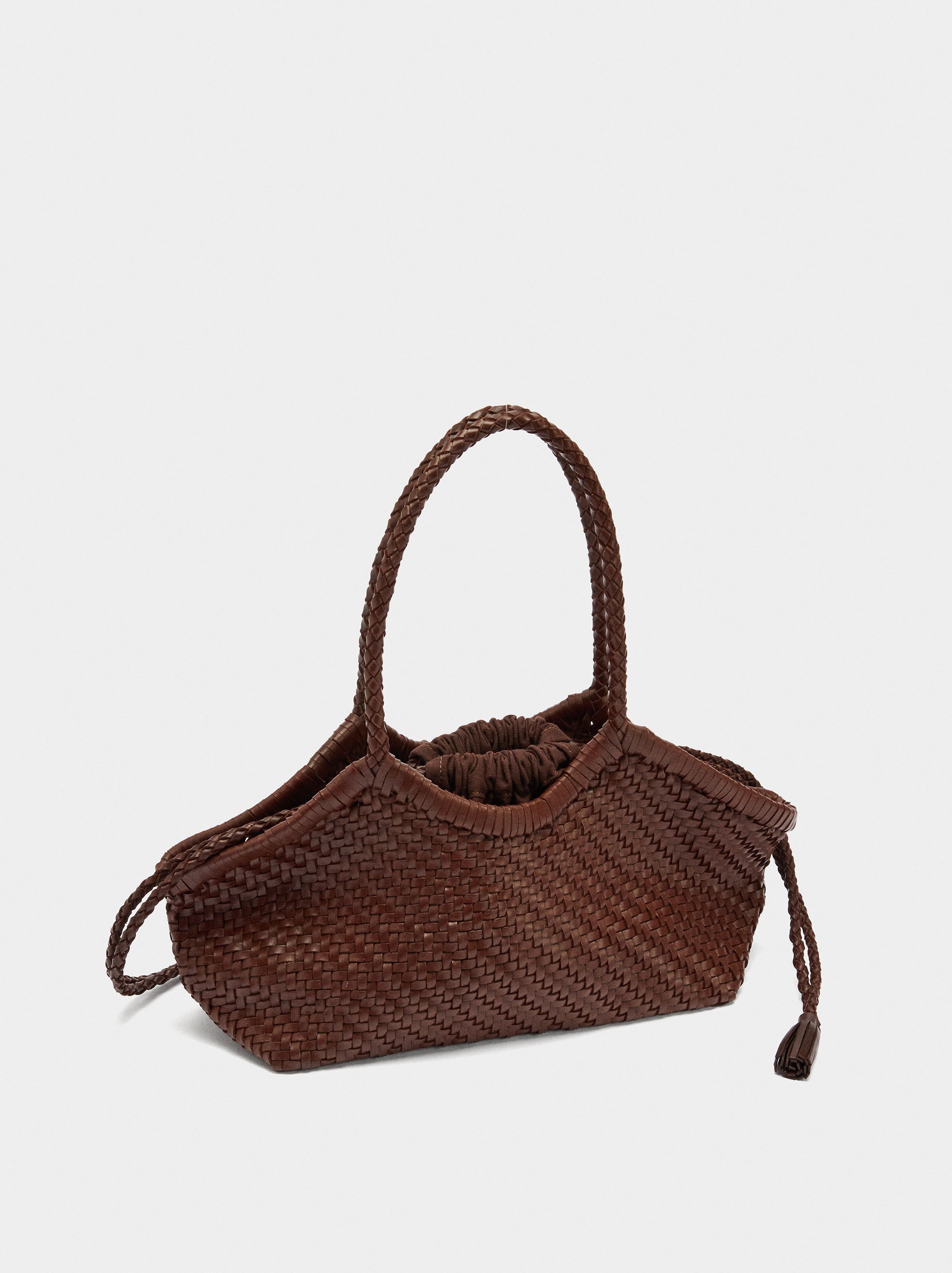 Bolso Tote De Piel Trenzada