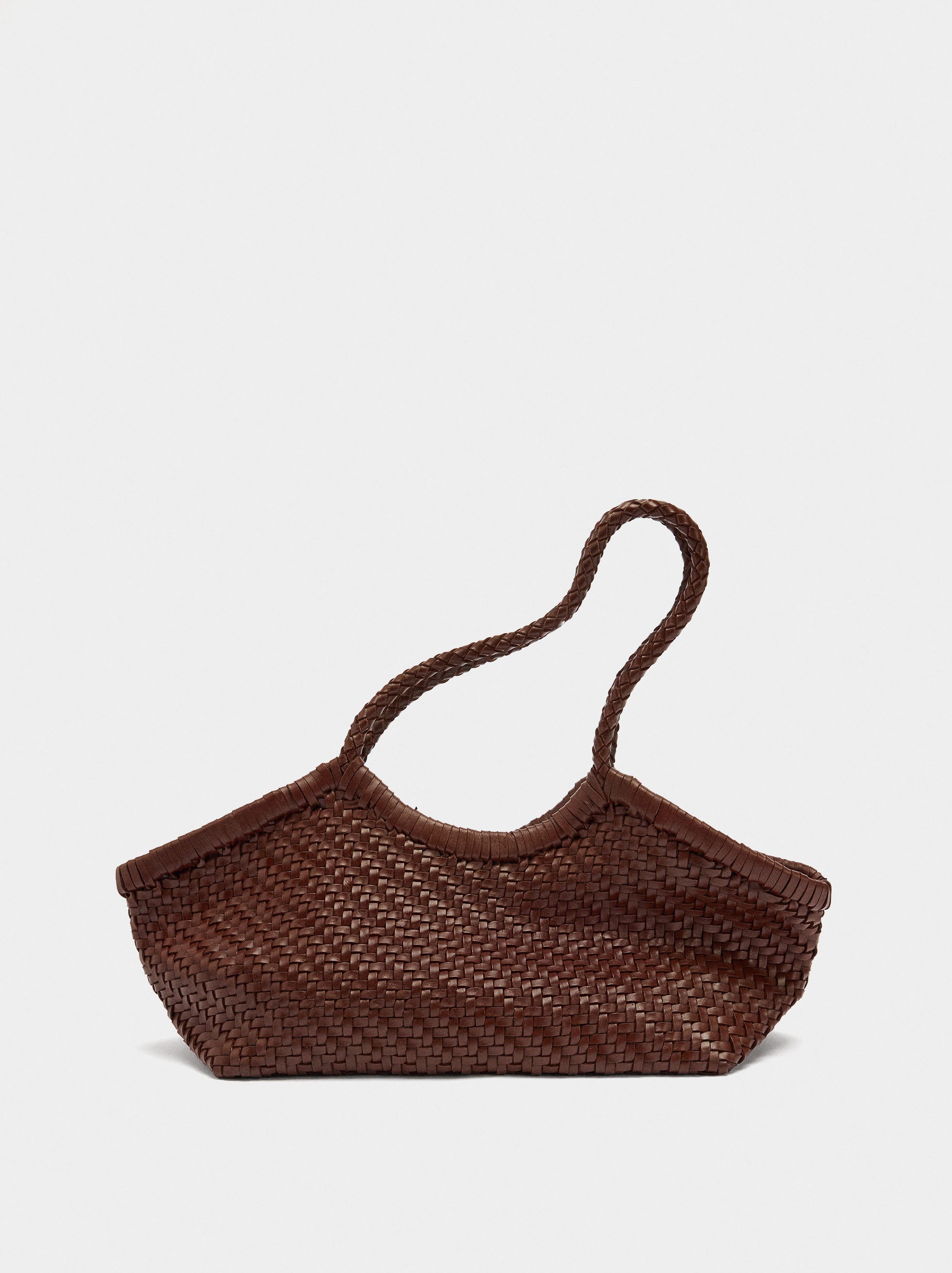 Bolso Tote De Piel Trenzada