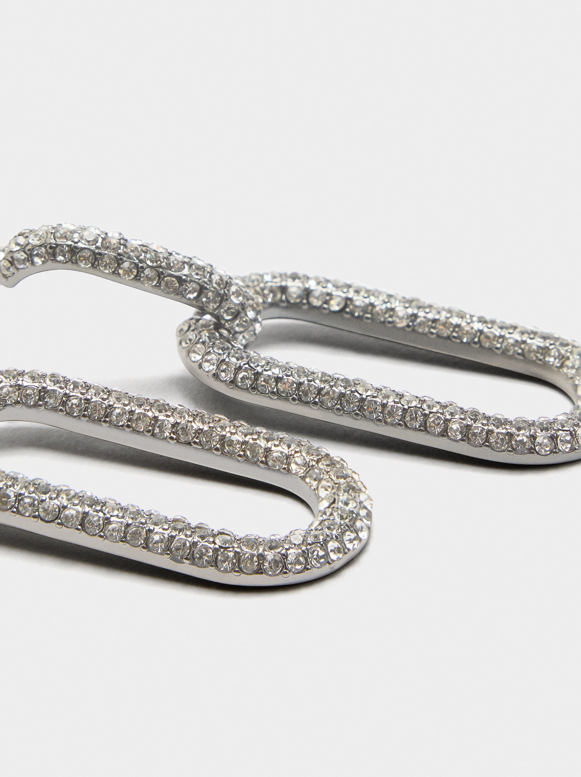 Pendientes Largos De Aros Con Cristales