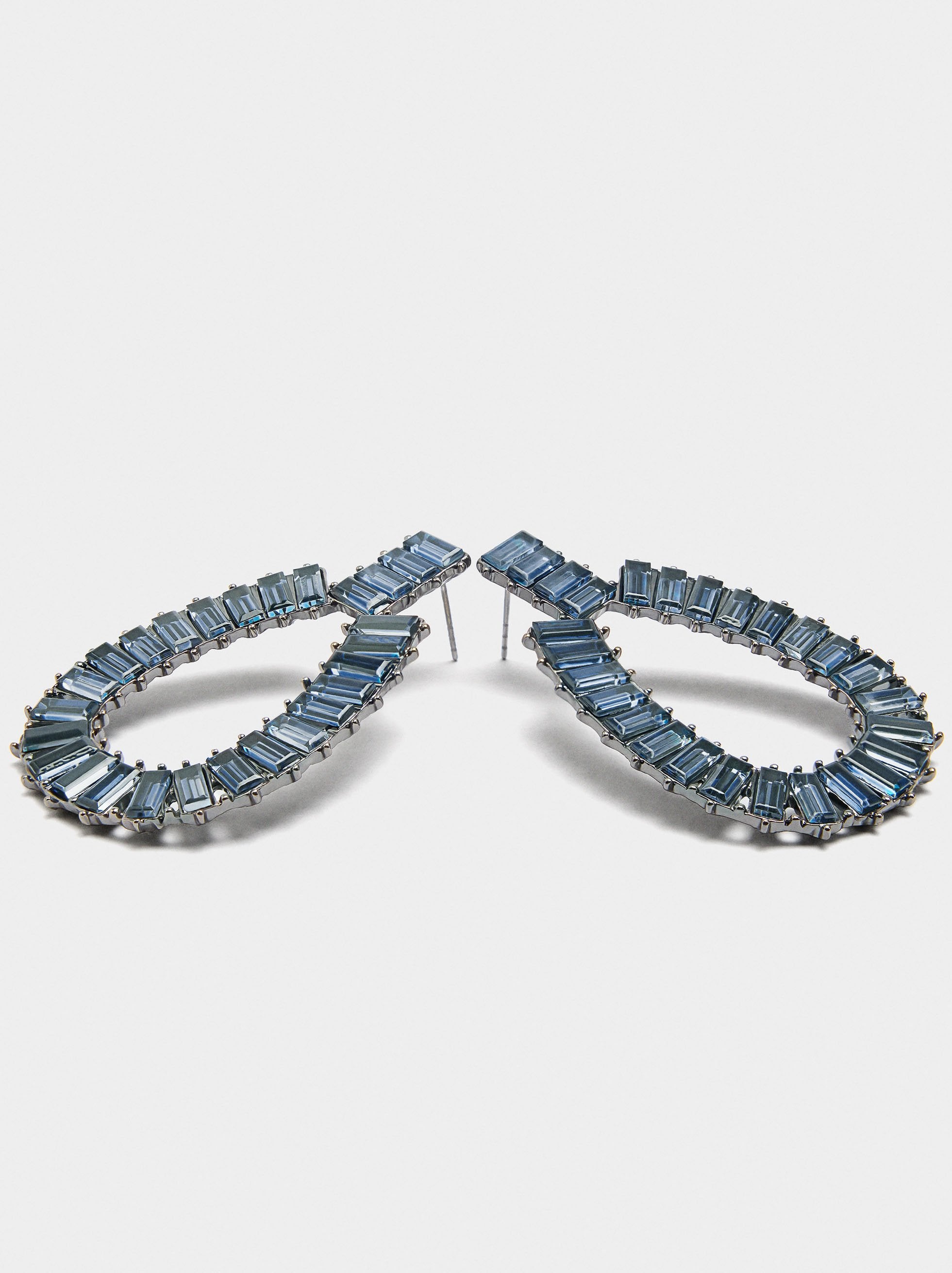 Pendientes Maxi Ovalados De Cristales