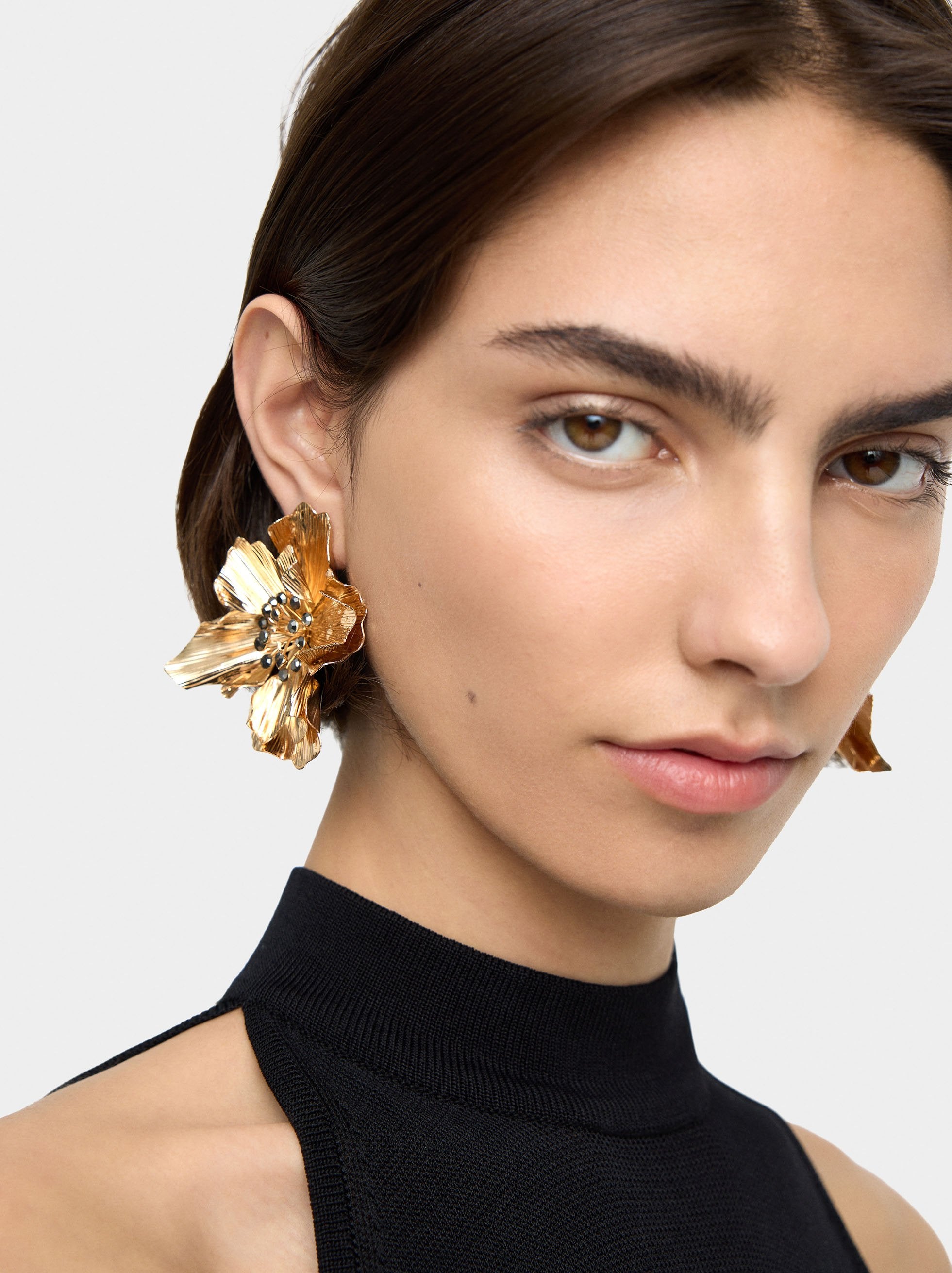 Pendientes Maxi Flor Con Cristales