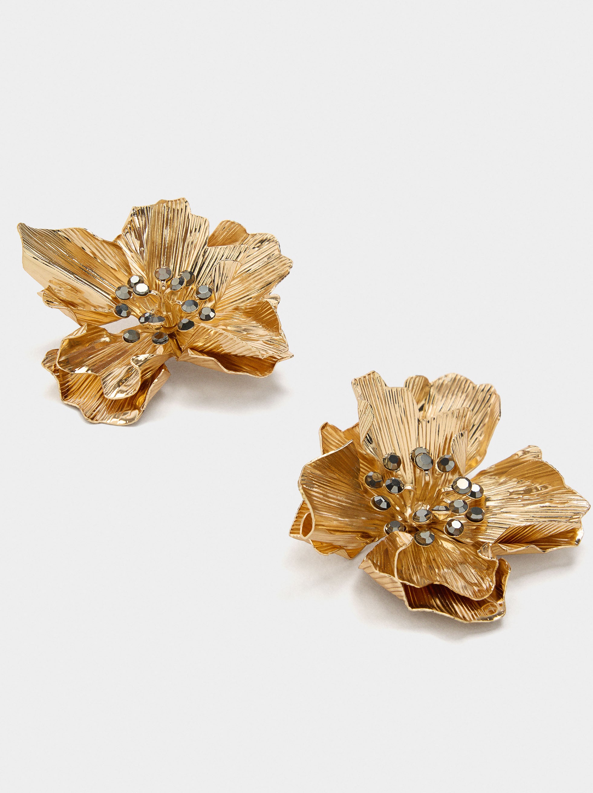 Pendientes Maxi Flor Con Cristales