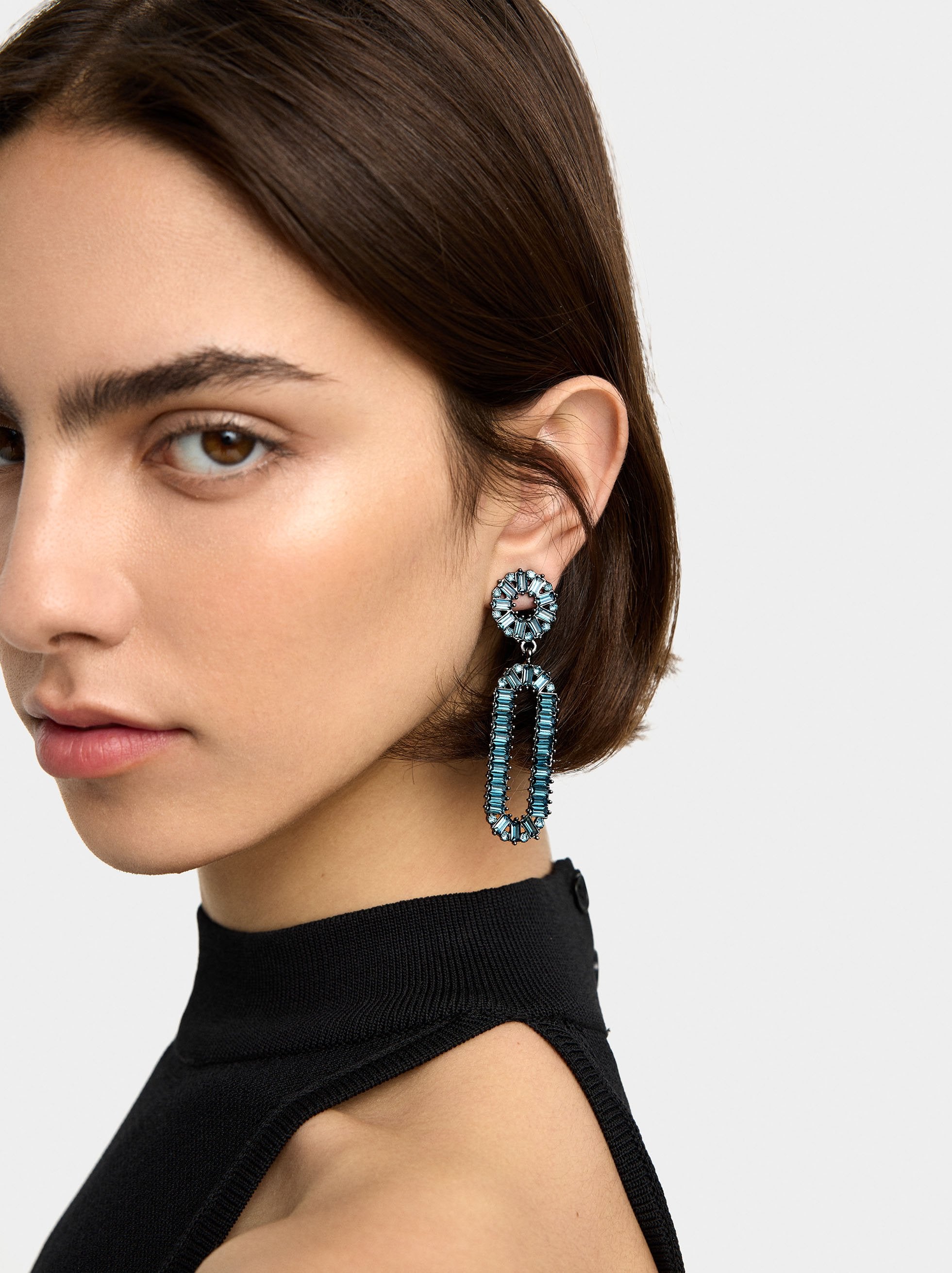 Pendientes Maxi Alargados De Cristales