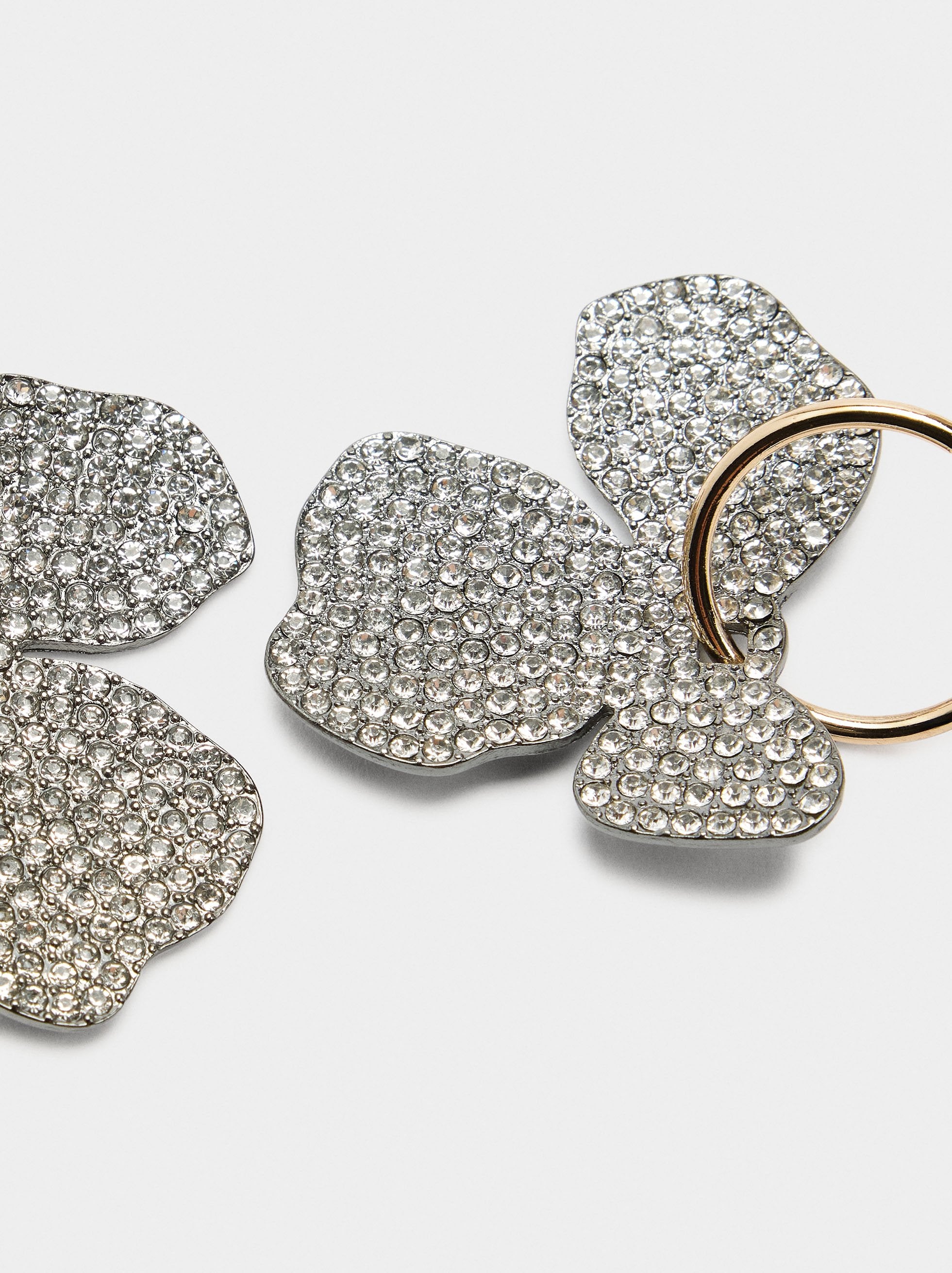 Aros Abiertos Colgantes De Flor Con Cristales