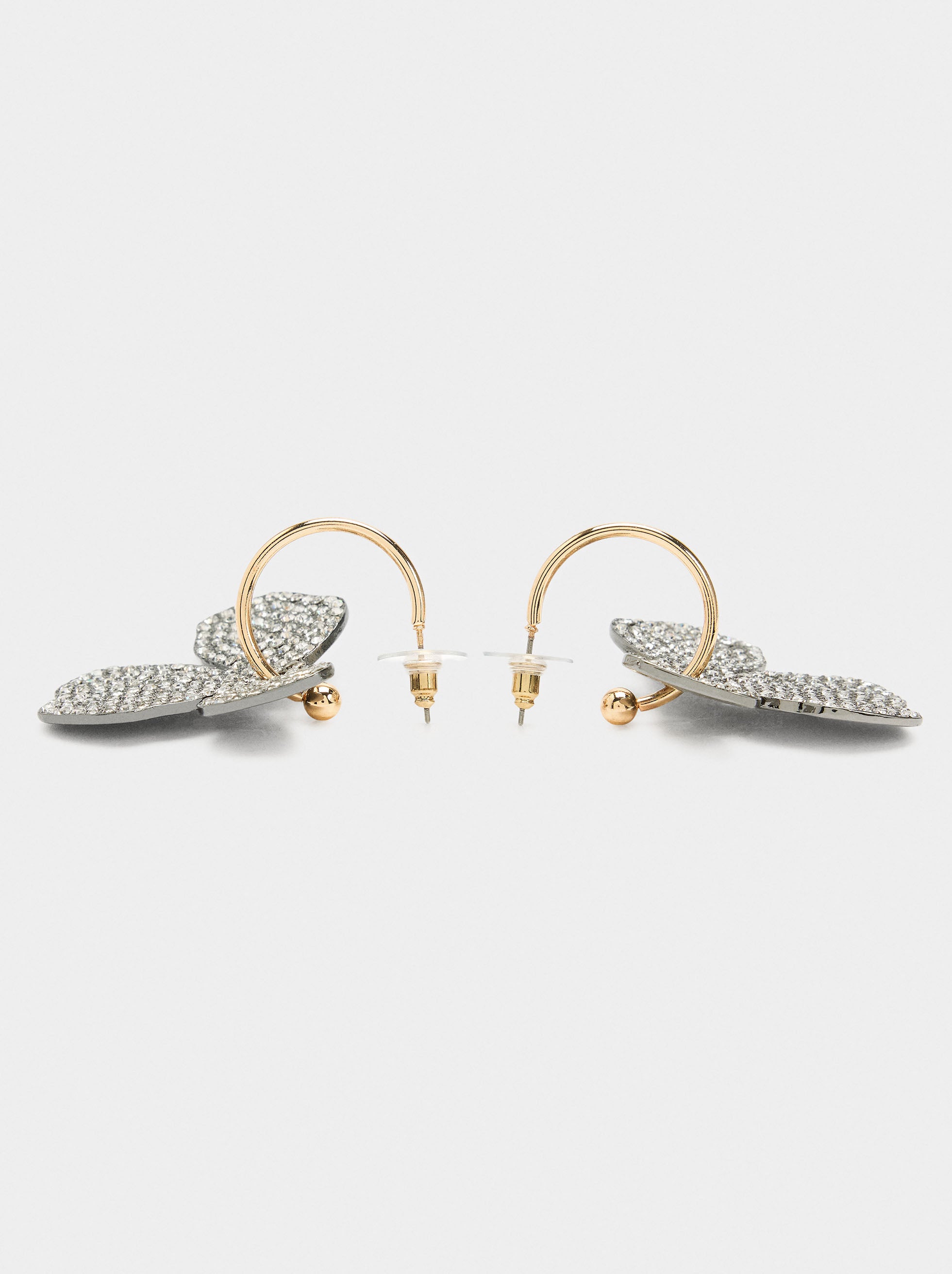 Aros Abiertos Colgantes De Flor Con Cristales