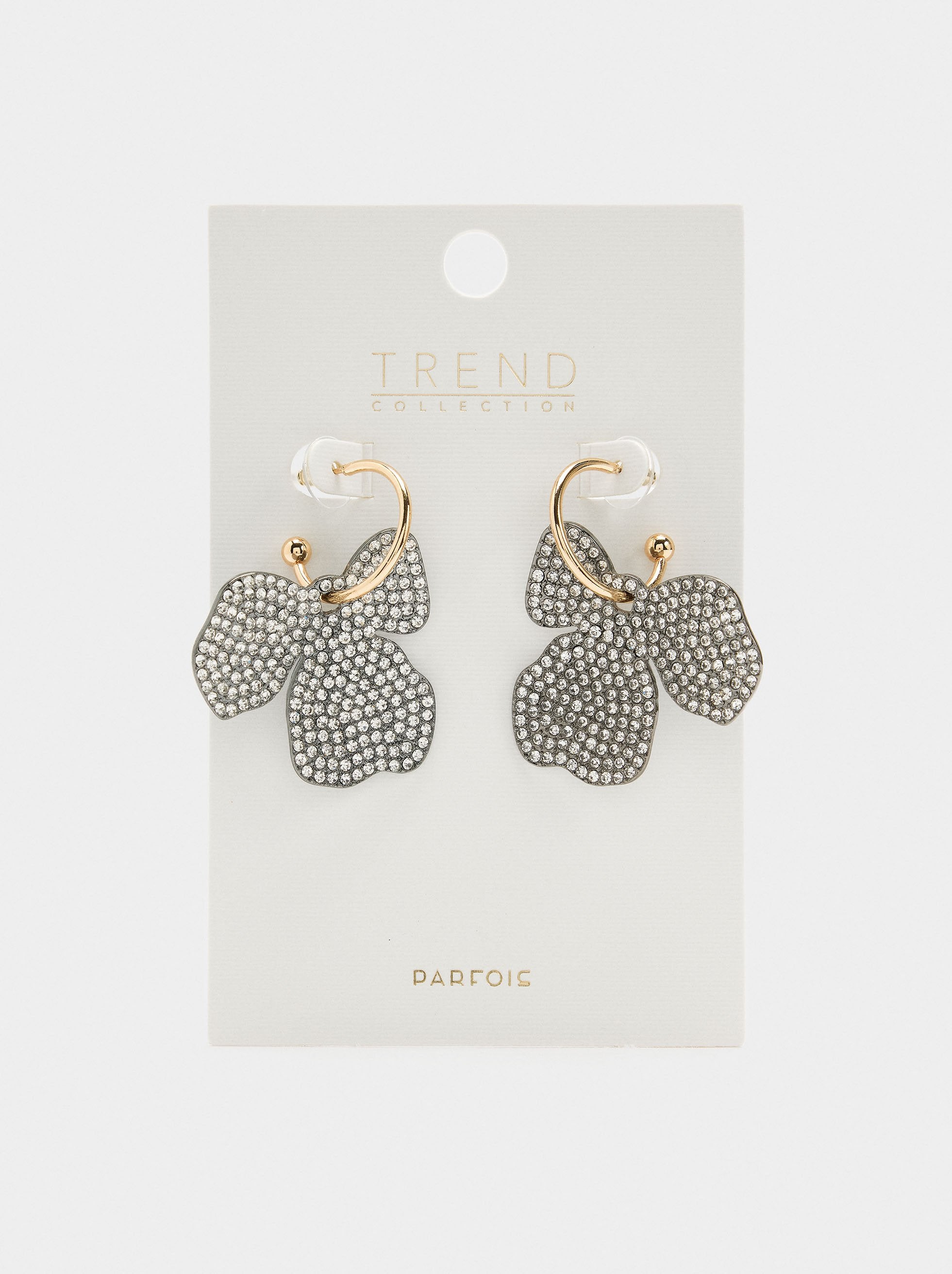 Aros Abiertos Colgantes De Flor Con Cristales