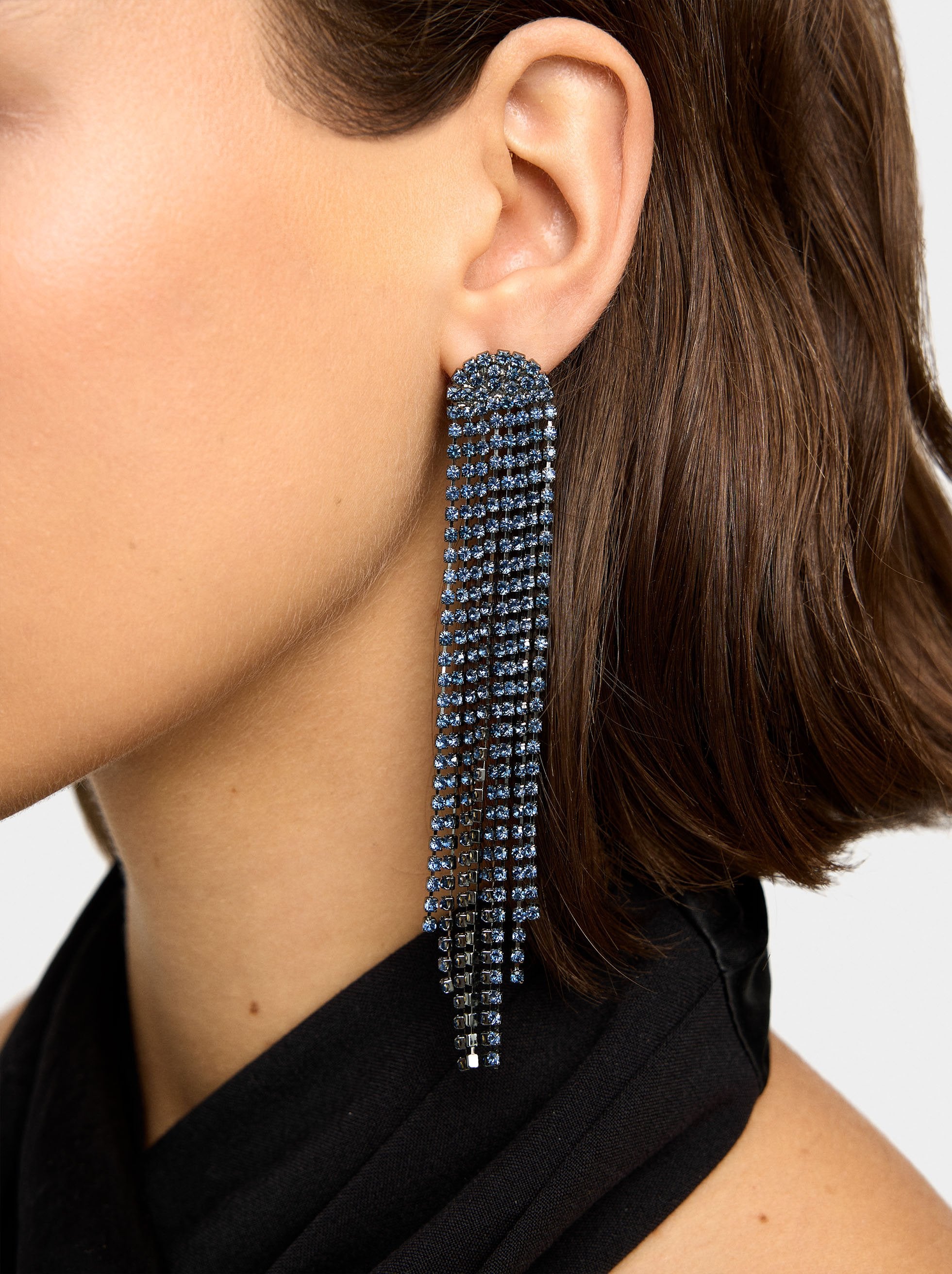 Pendientes Maxi Largos De Cristales
