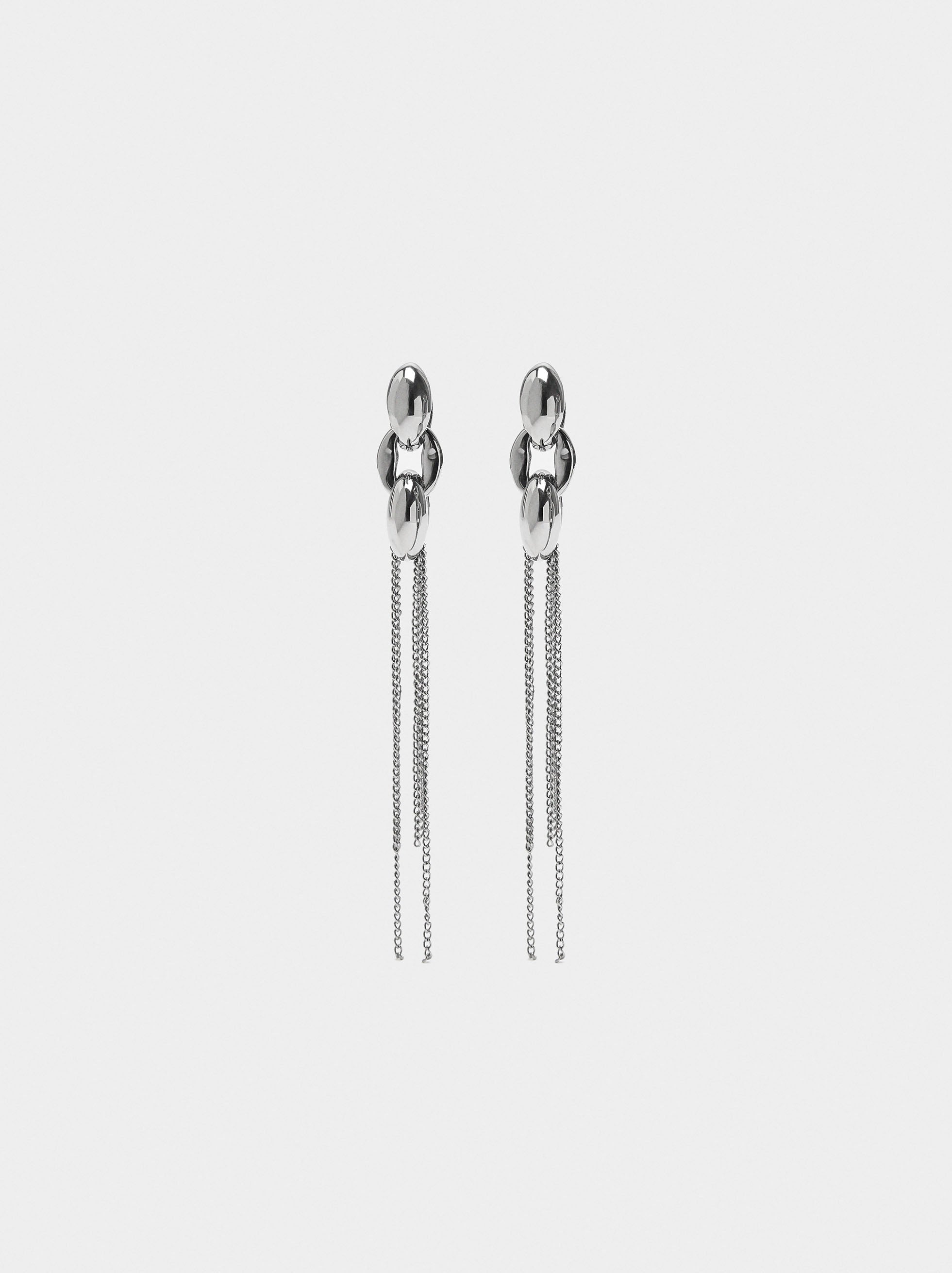 Pendientes Largos Con Cadenas - Acero Inoxidable