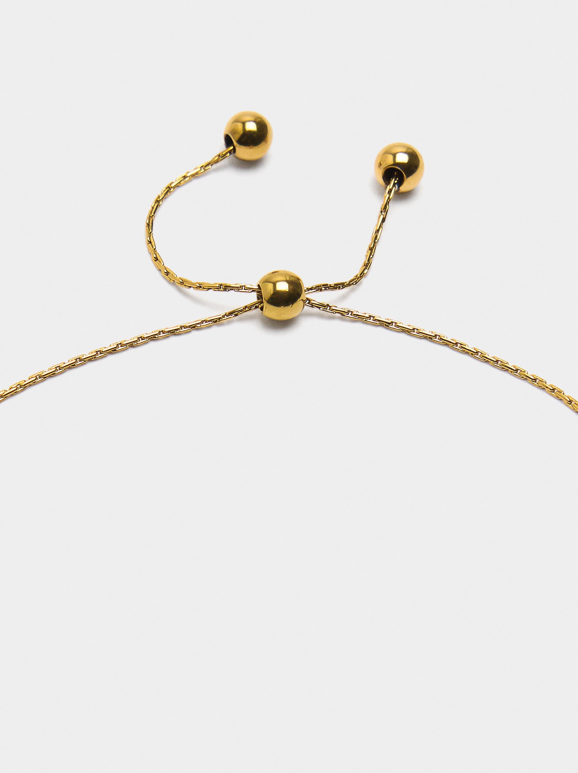 Pulsera Ajustable Con Perla De Agua Dulce - Acero Inoxidable